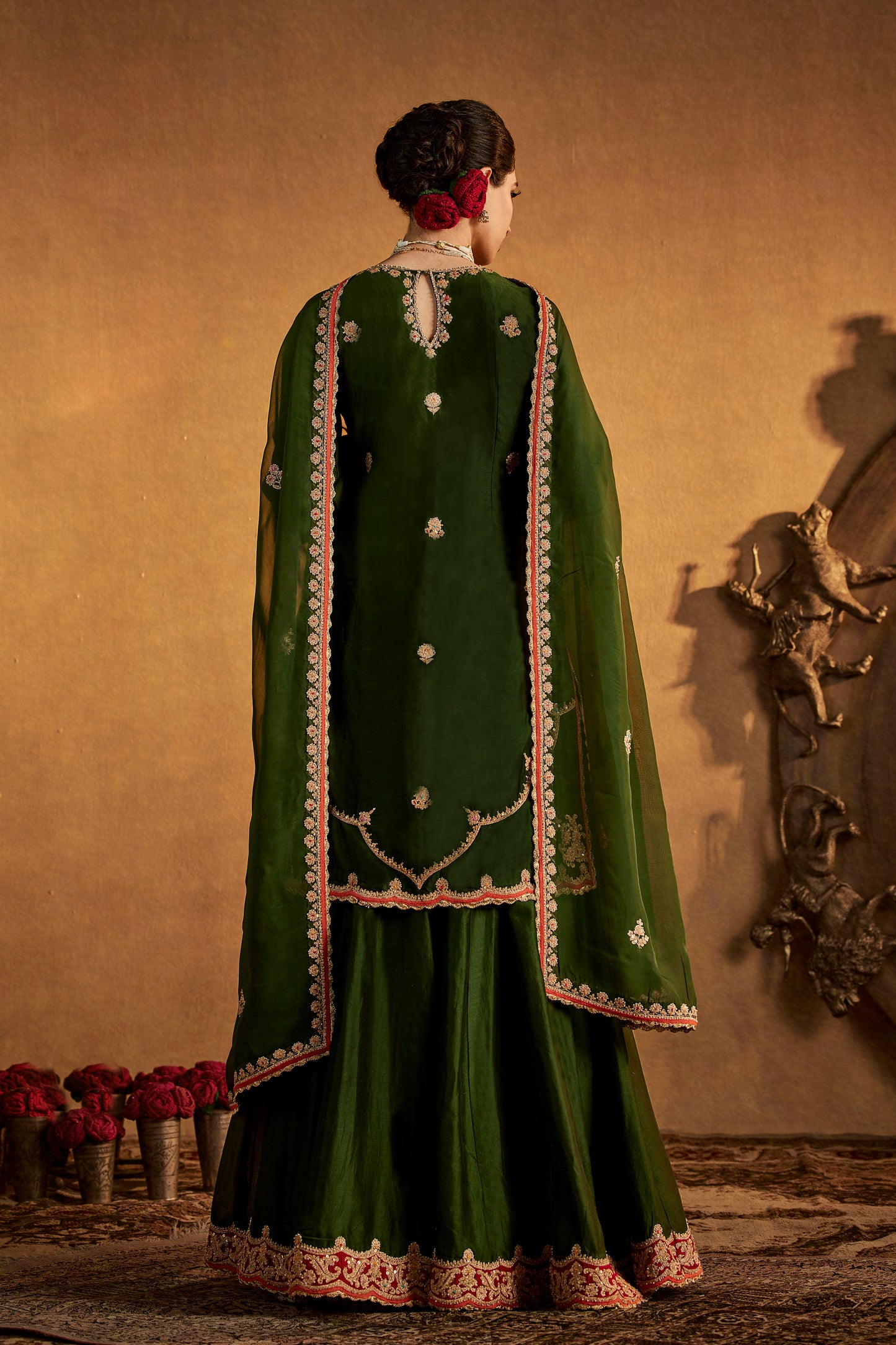 Pine Green Sharara Set