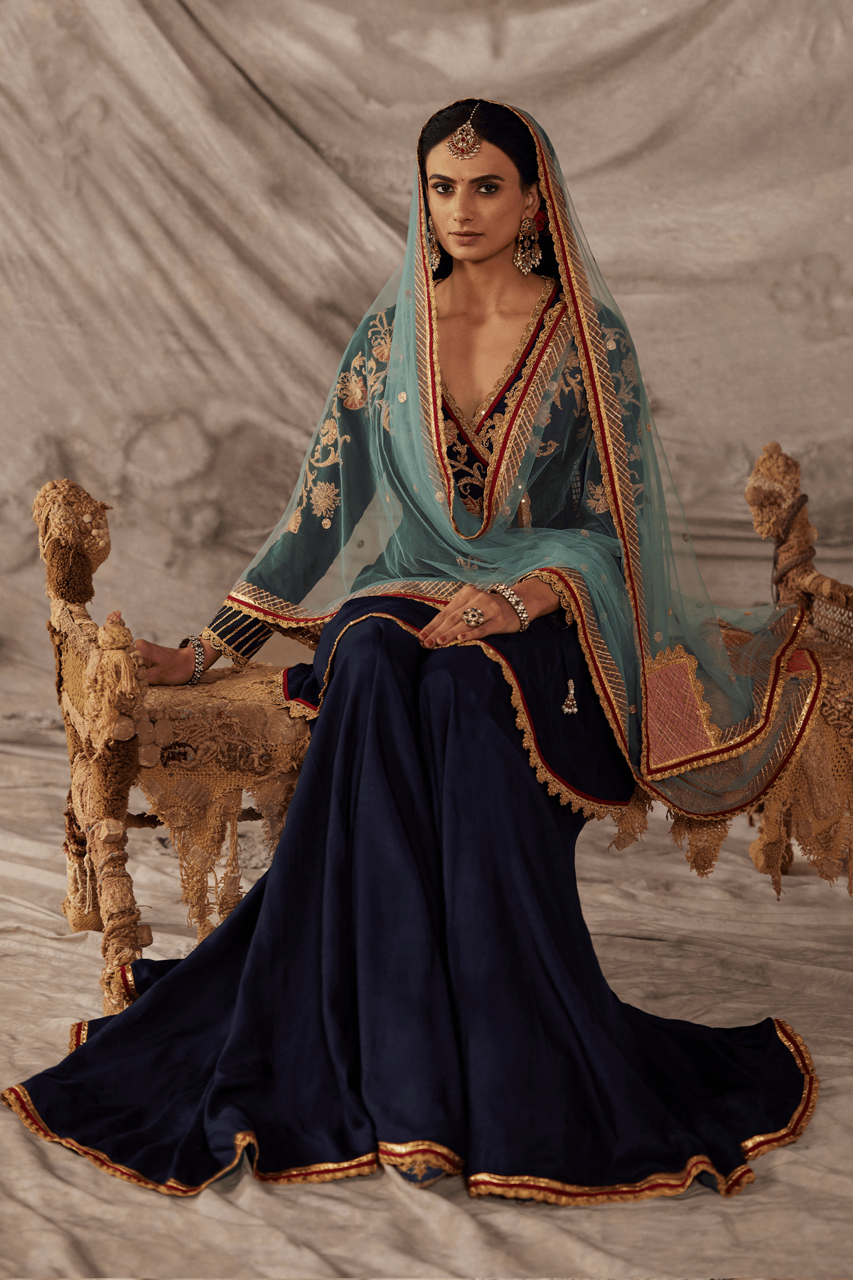 Midnight Blue Kurta - Sharara Set