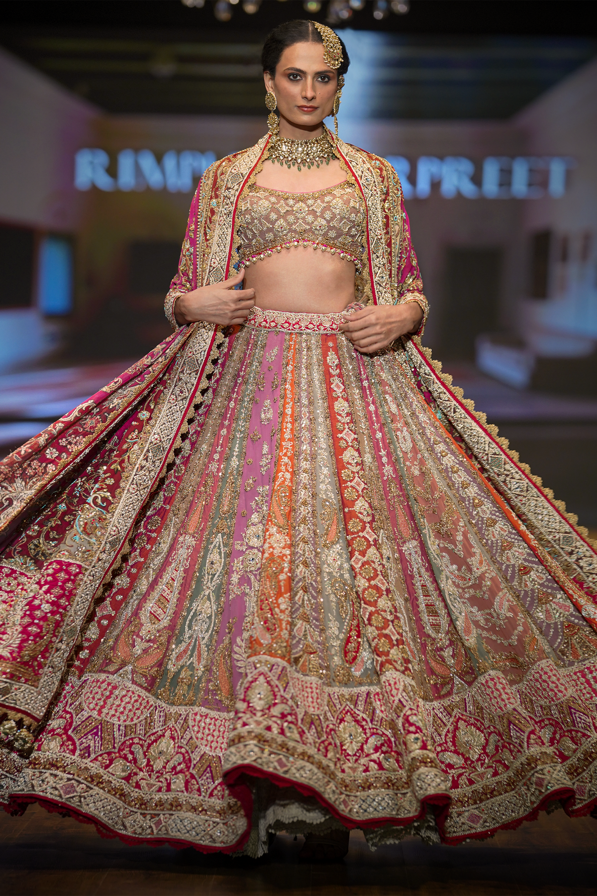 Antique Rose Embroidered Lehenga