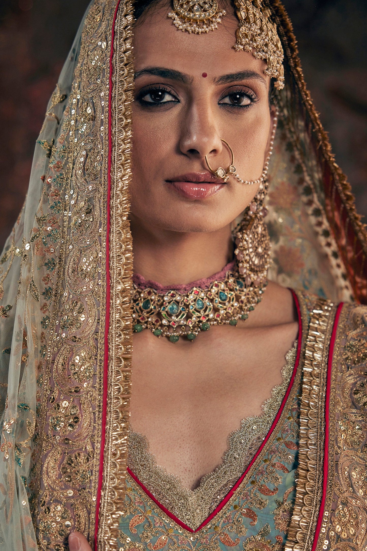 Pale Frosted Blue Lehenga