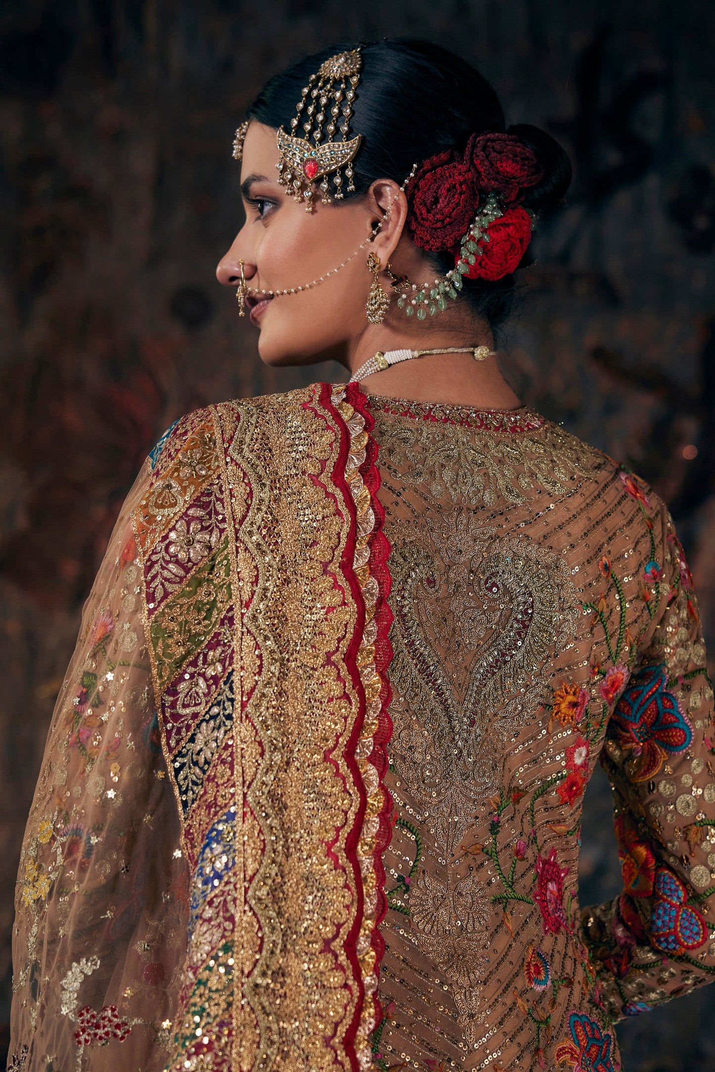 Beige Gold Kurti-Sharara Set