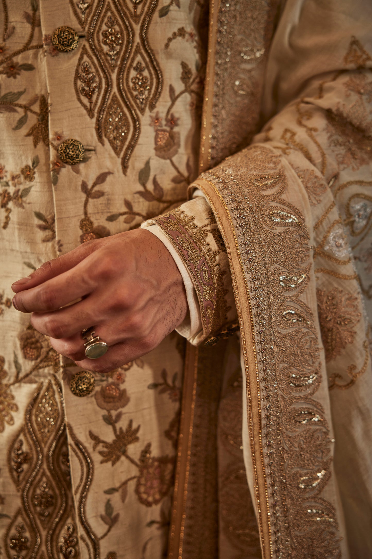 Ivory Silk Sherwani