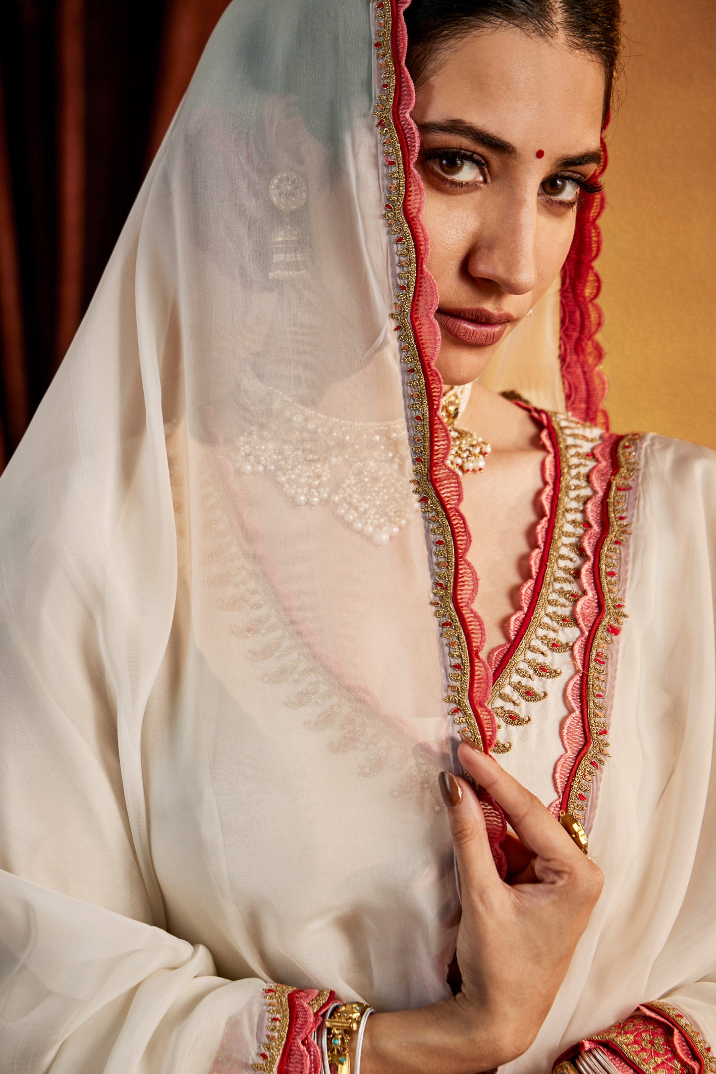 Ivory Floral Kalidar Set
