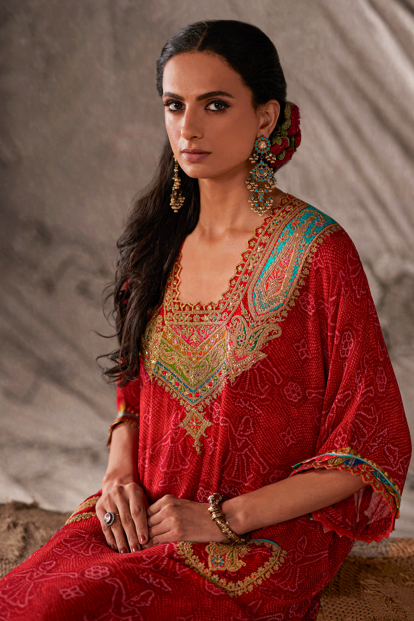 Earthy Red Kaftan Set