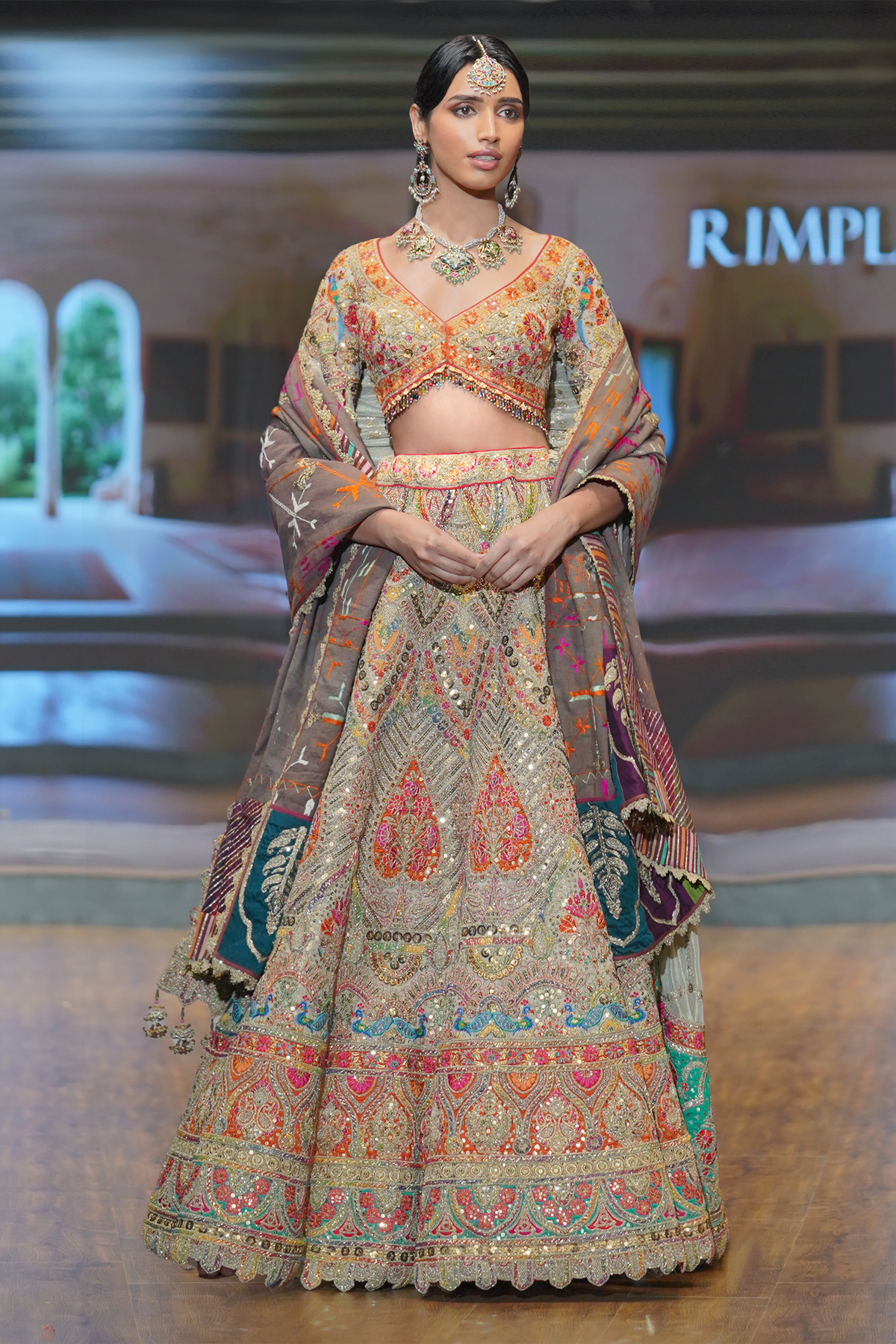 Pale Gold Embroidered Lehenga