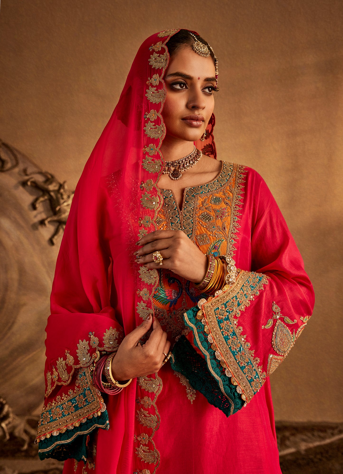 Hot Pink Sharara Set