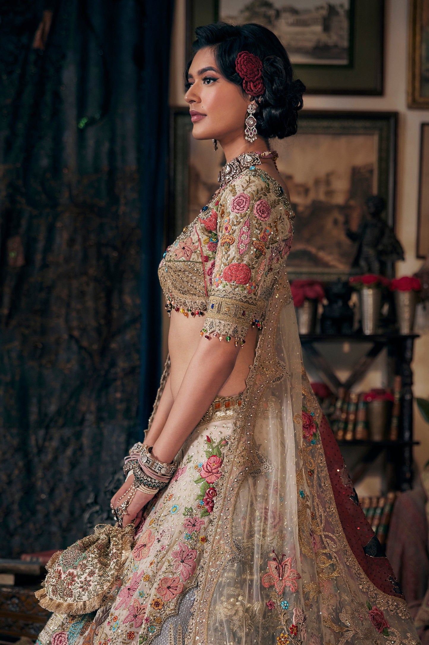 Ivory Floral Lehenga