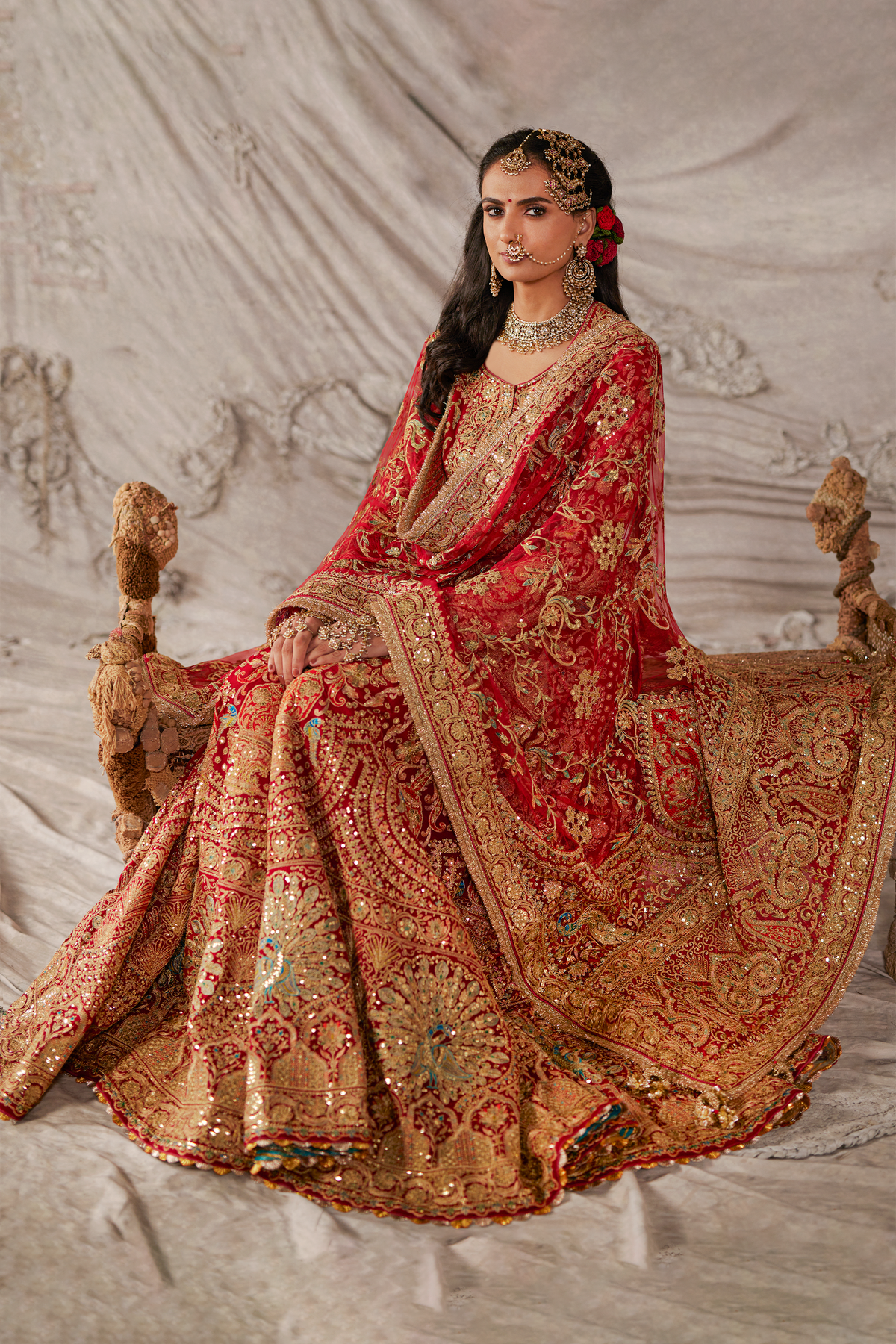 Garnet Red Kurta- Sharara Set
