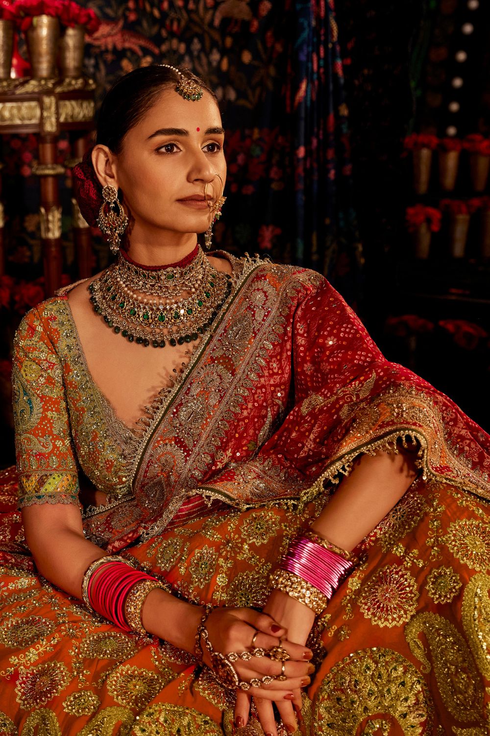Deep Russet Pichhwai Lehenga Set