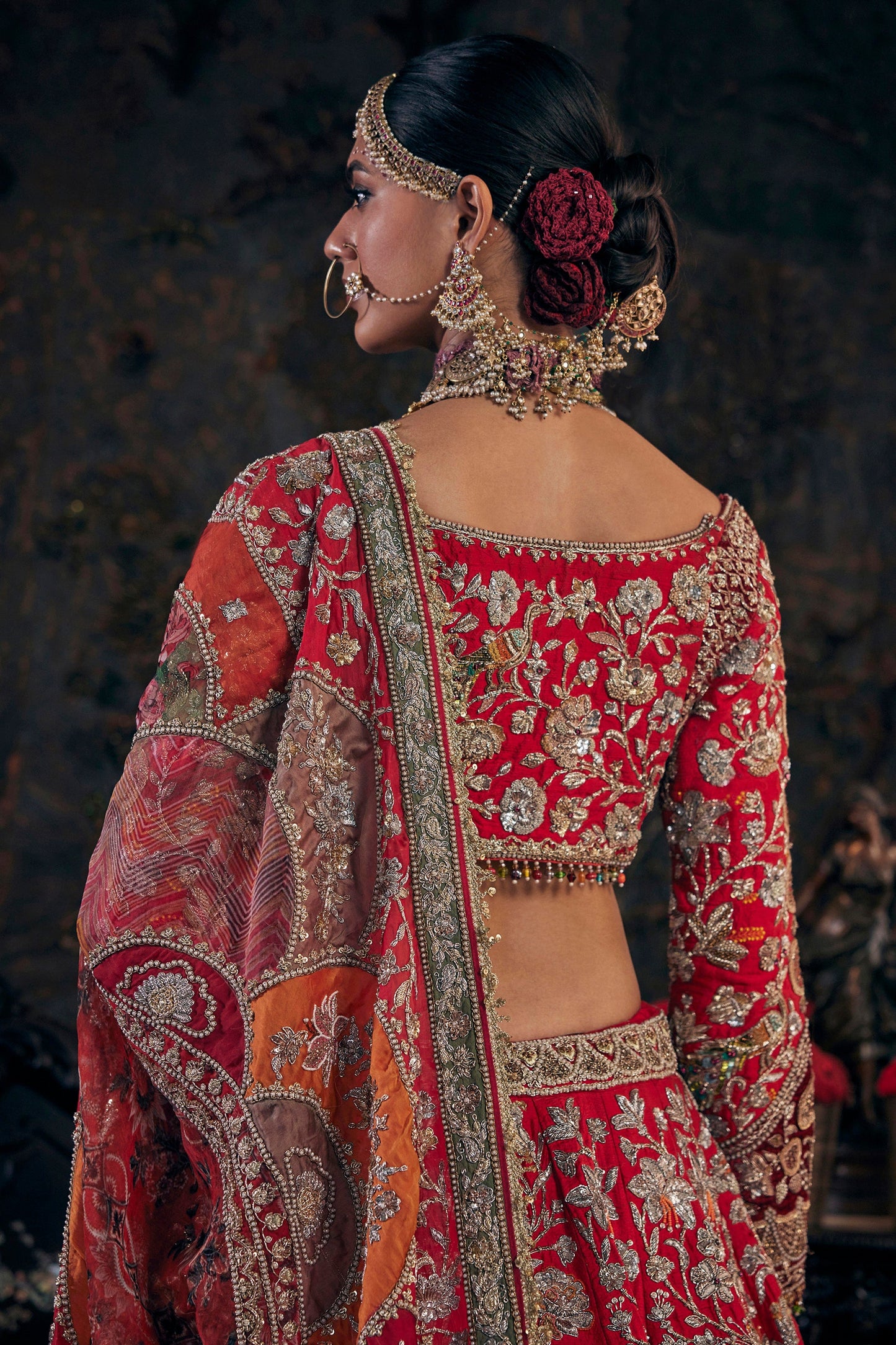 Deep Red Silk Lehenga