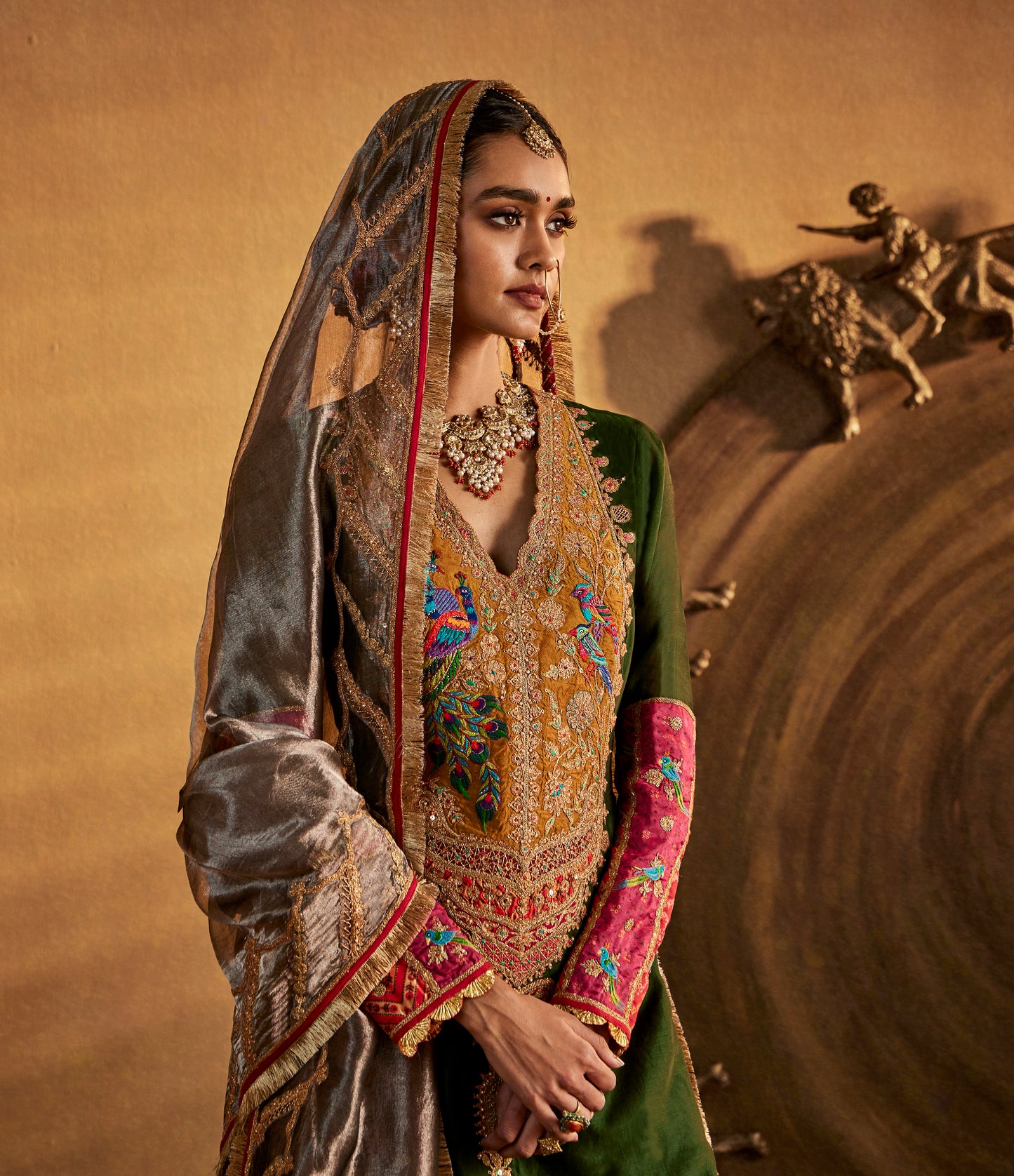 Deep Green Sharara Set