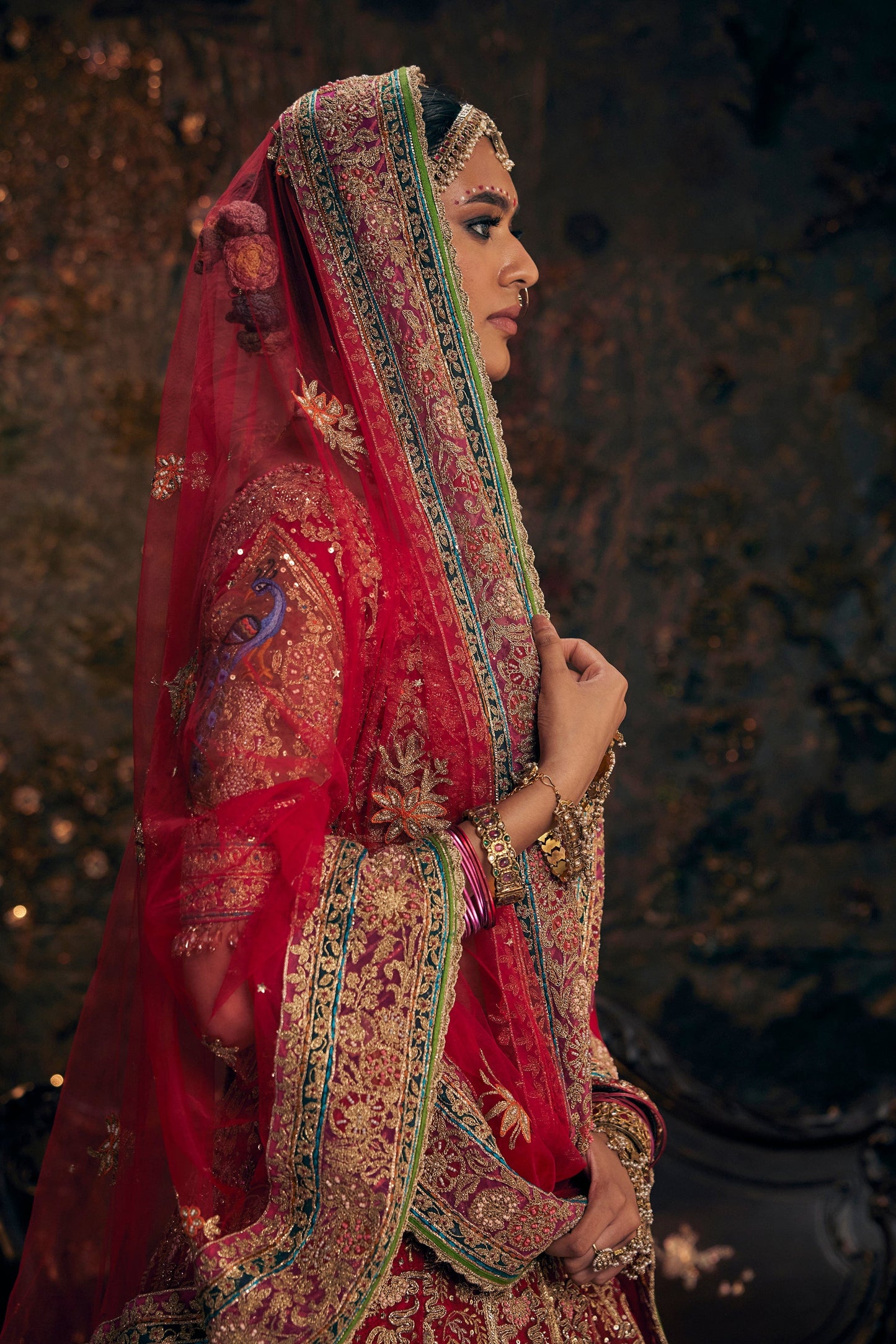 Earthy Red Embroidered Lehenga