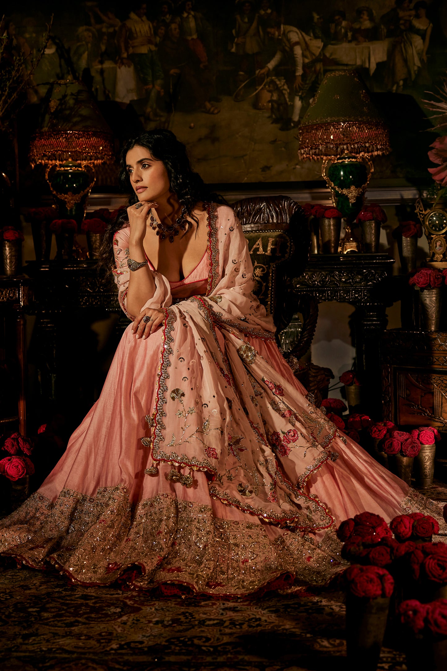 Soft Pink Silk Lehenga
