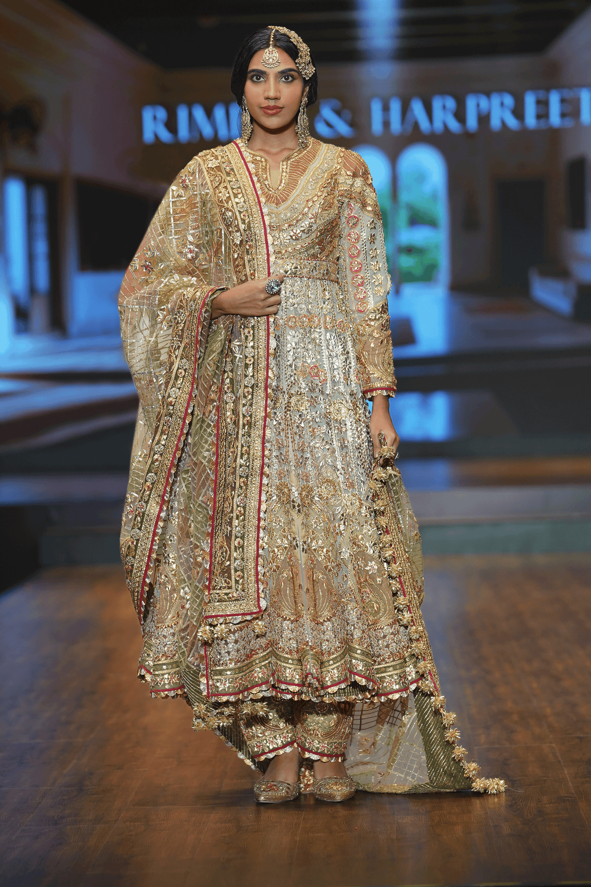 Silver & Gold Gota Embroidered Kalidar Set