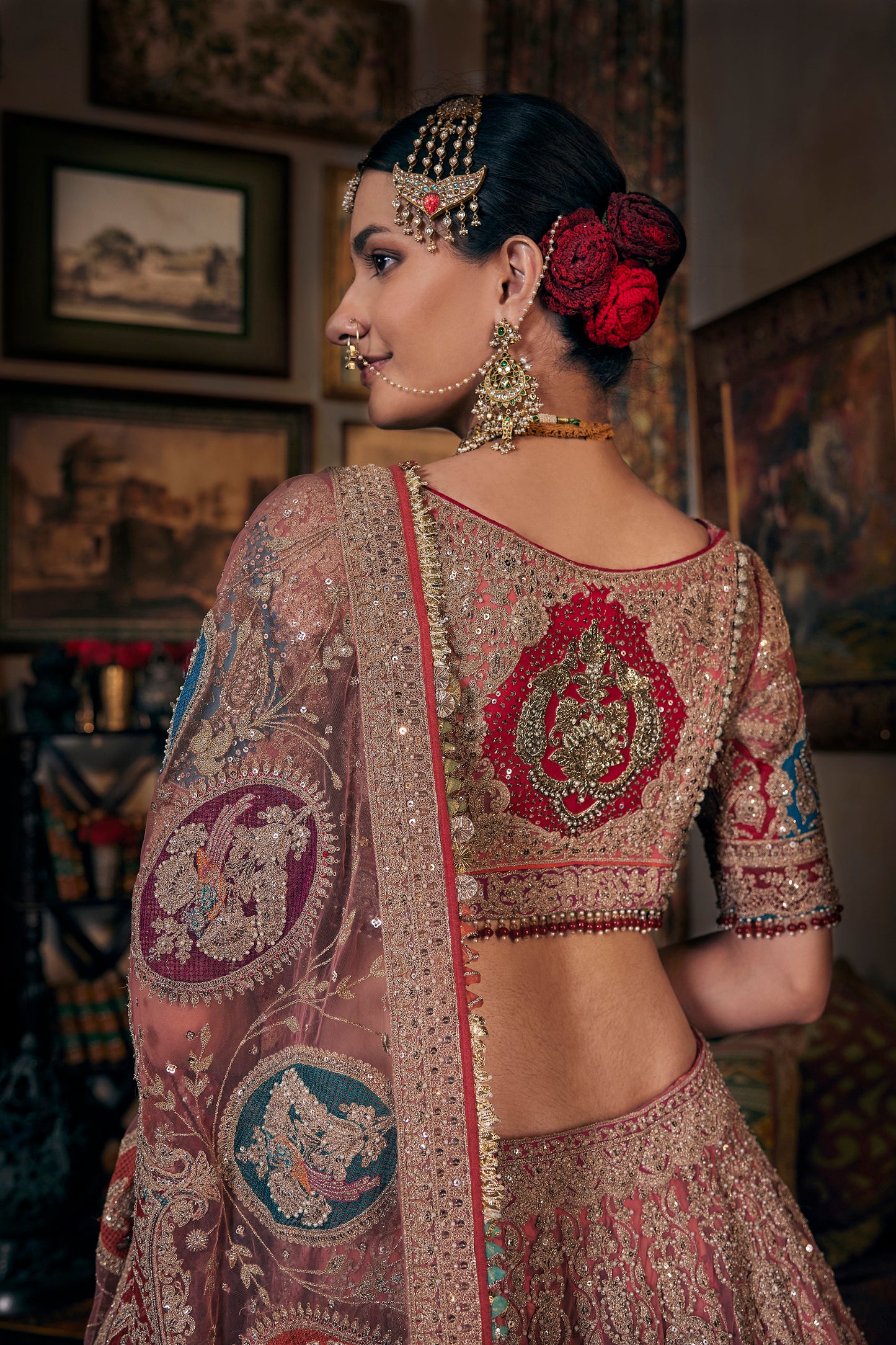 Coral Hued Lehenga