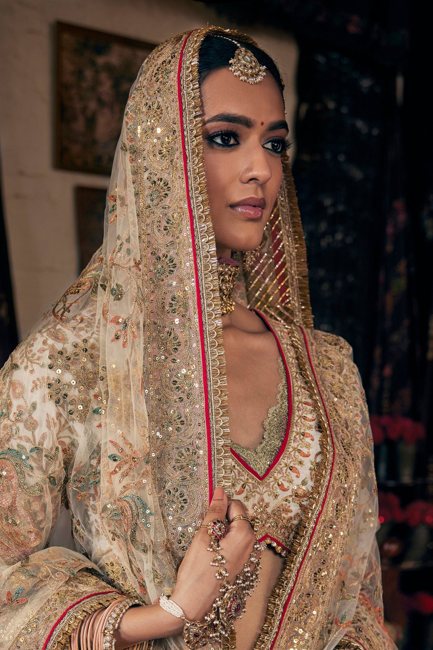 Pale Gilded Ivory Lehenga