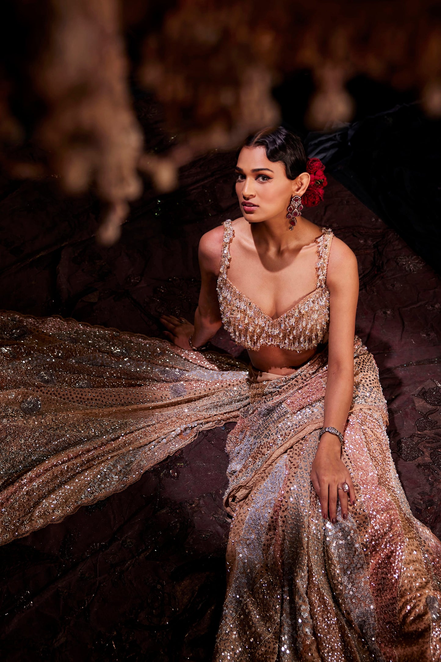 Sequined Art Deco Saree