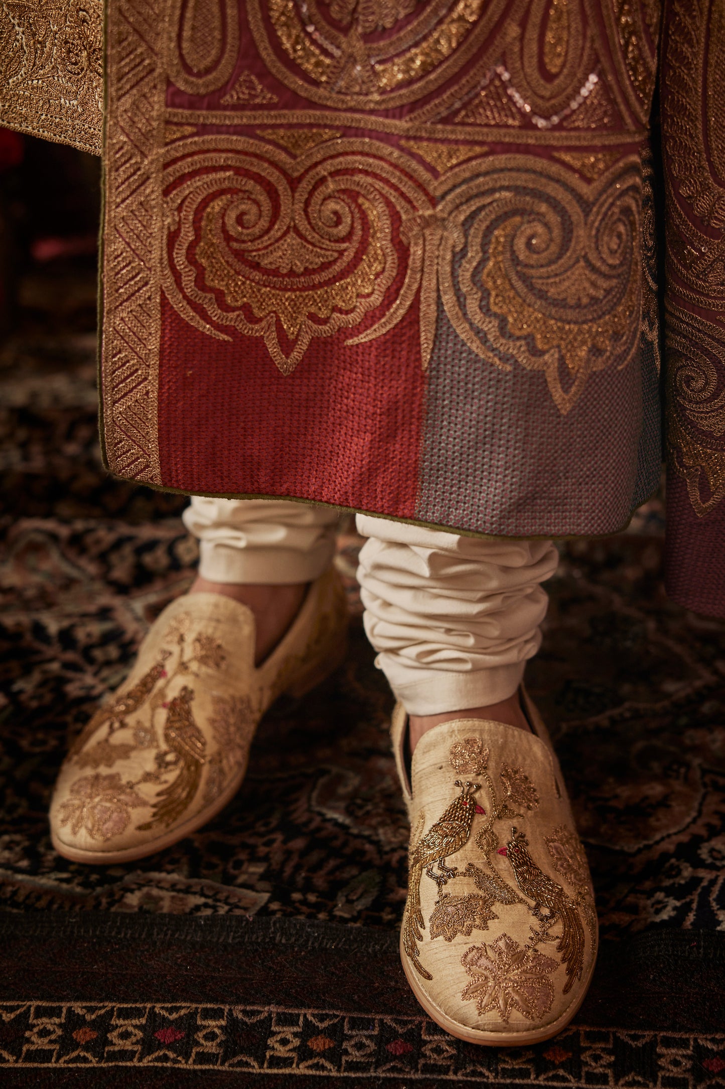 Pale Ivory Silk Sherwani
