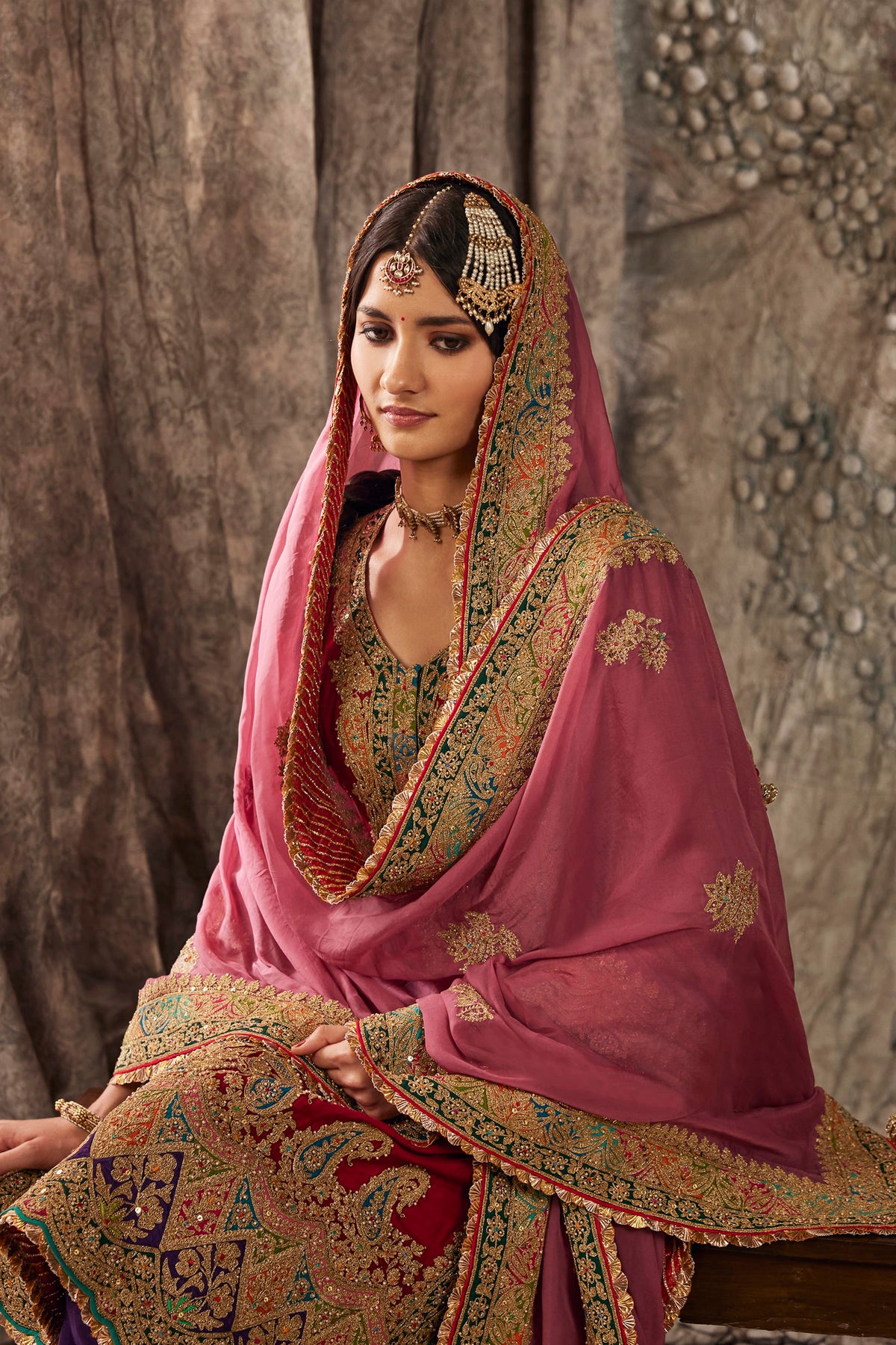 Earthy Red Embroidered Kurta Set