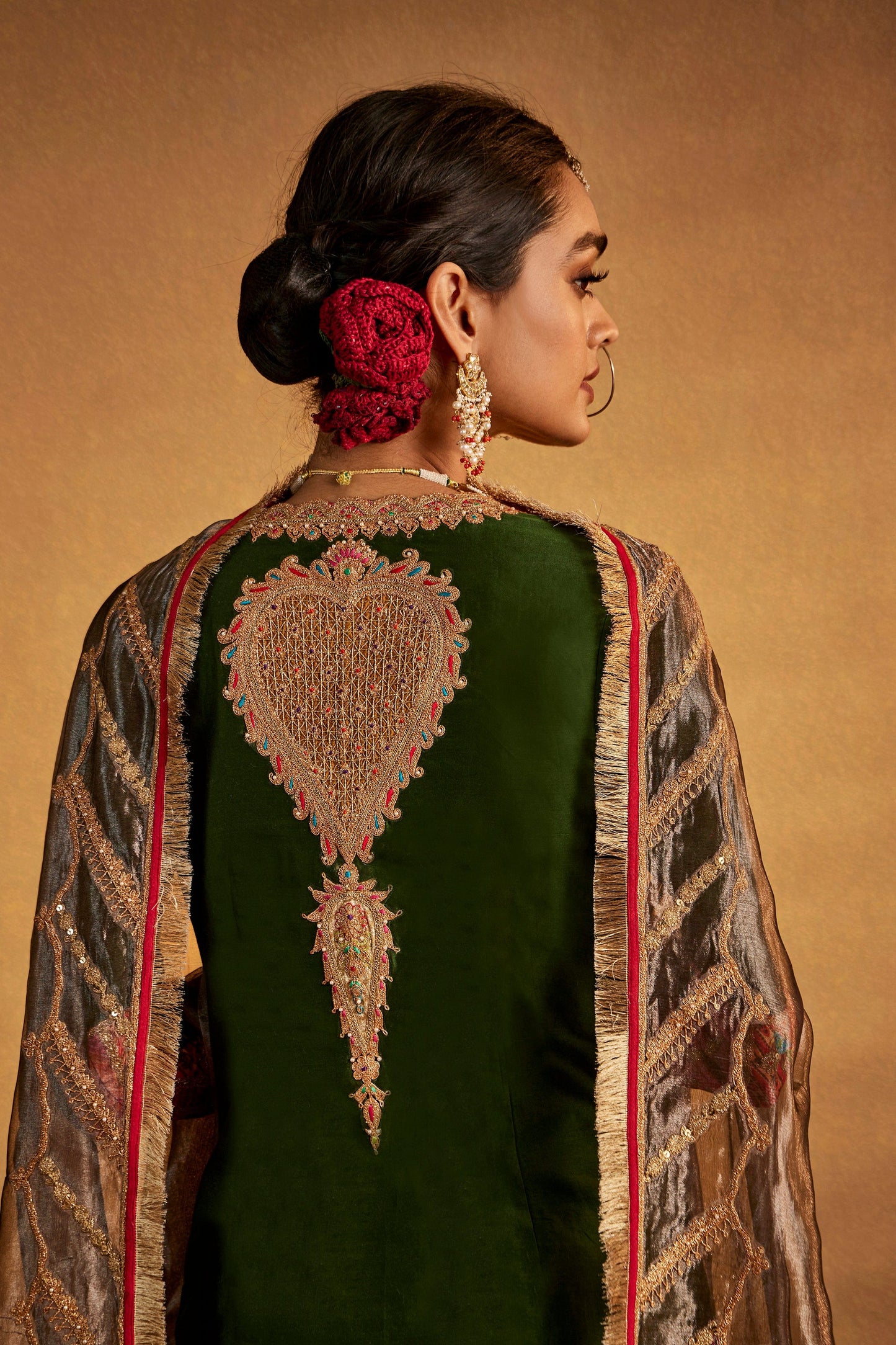 Deep Green Sharara Set