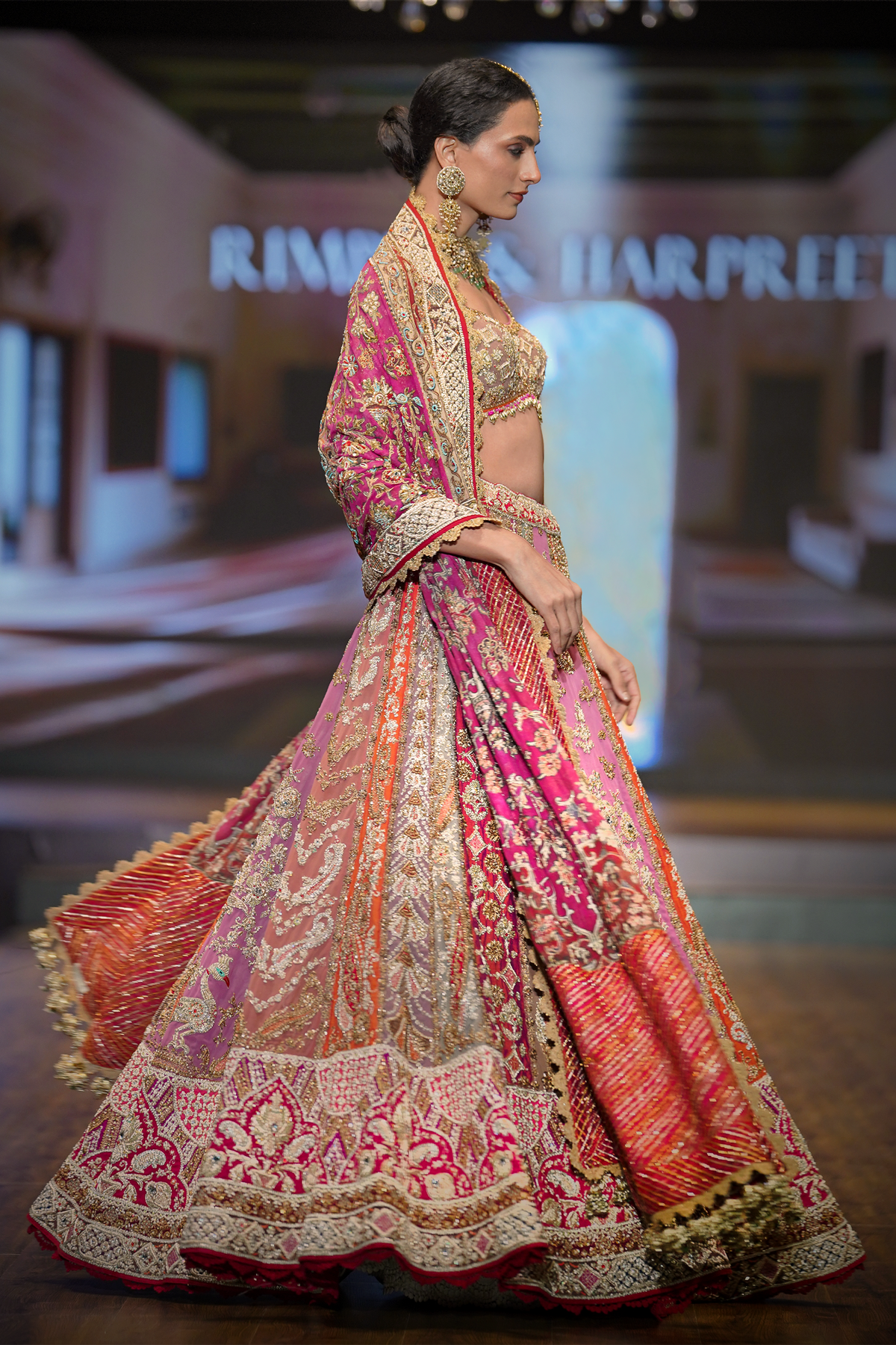 Antique Rose Embroidered Lehenga