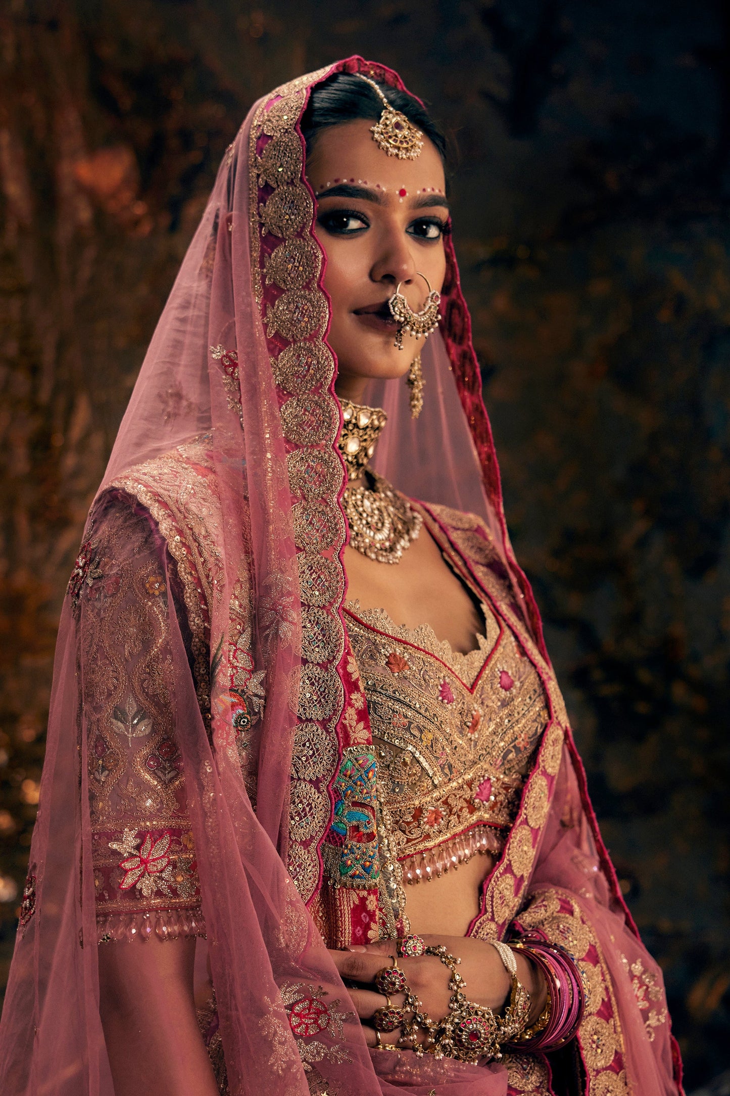 Earthy Pink Embroidered Lehenga