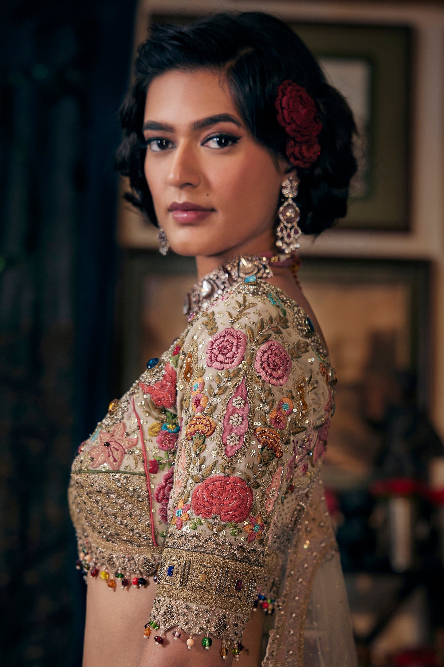 Ivory Floral Lehenga