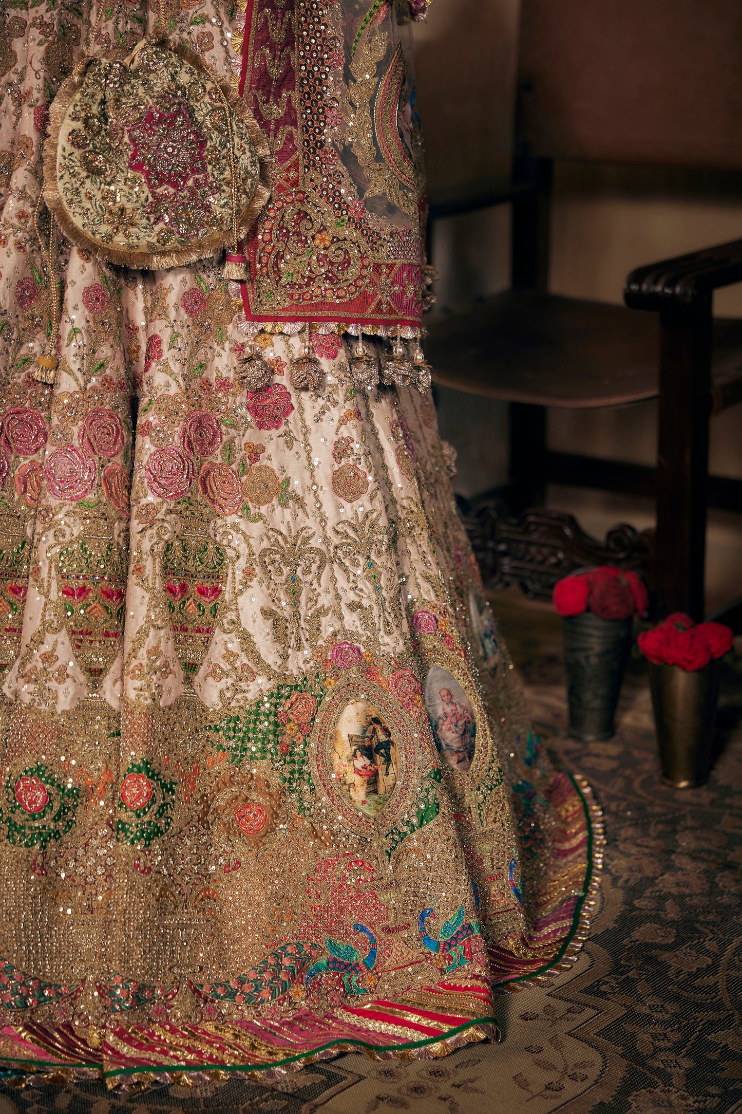 Pale Peach Hued Lehenga