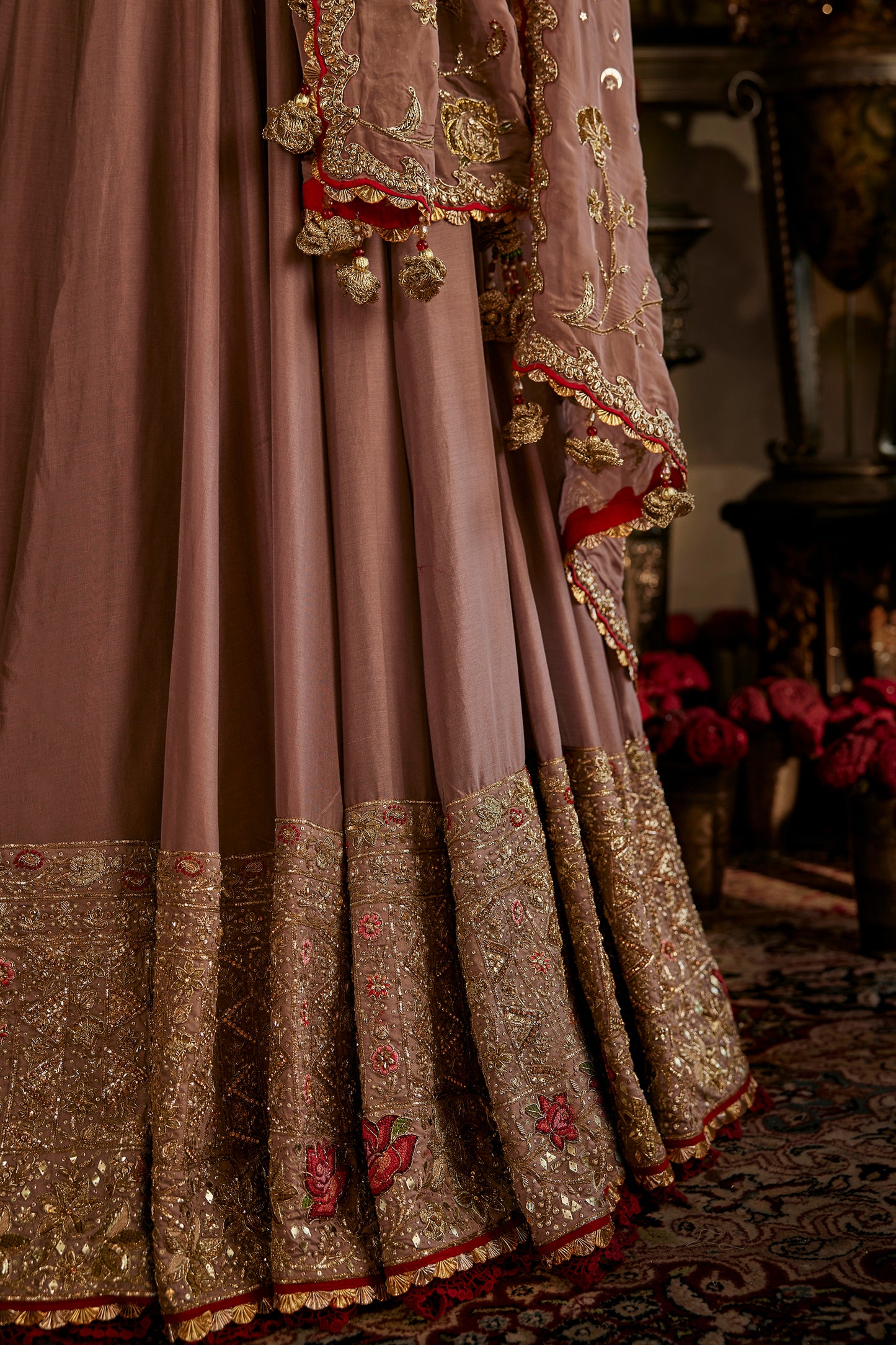Soft Mauve Silk Lehenga