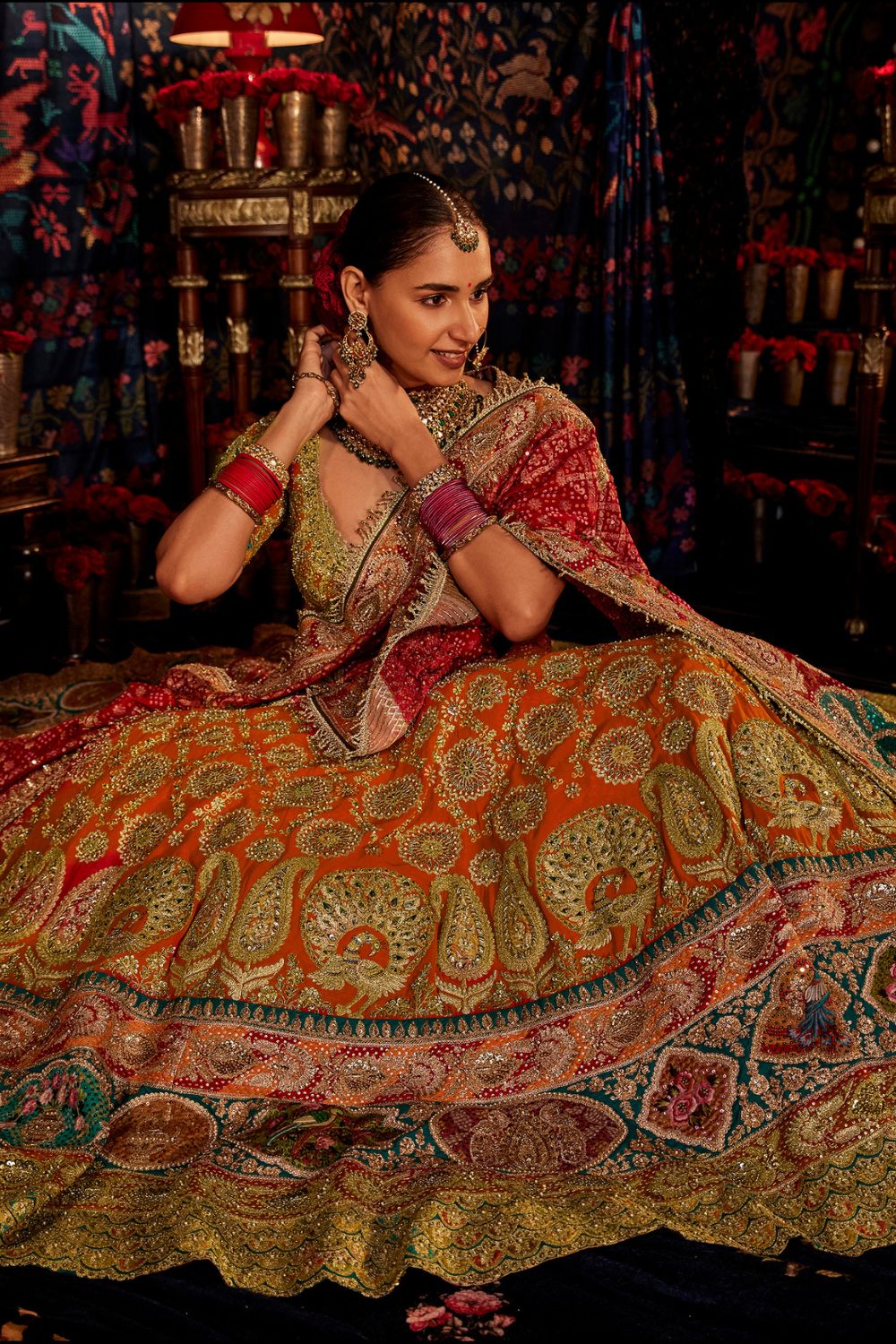 Deep Russet Pichhwai Lehenga Set