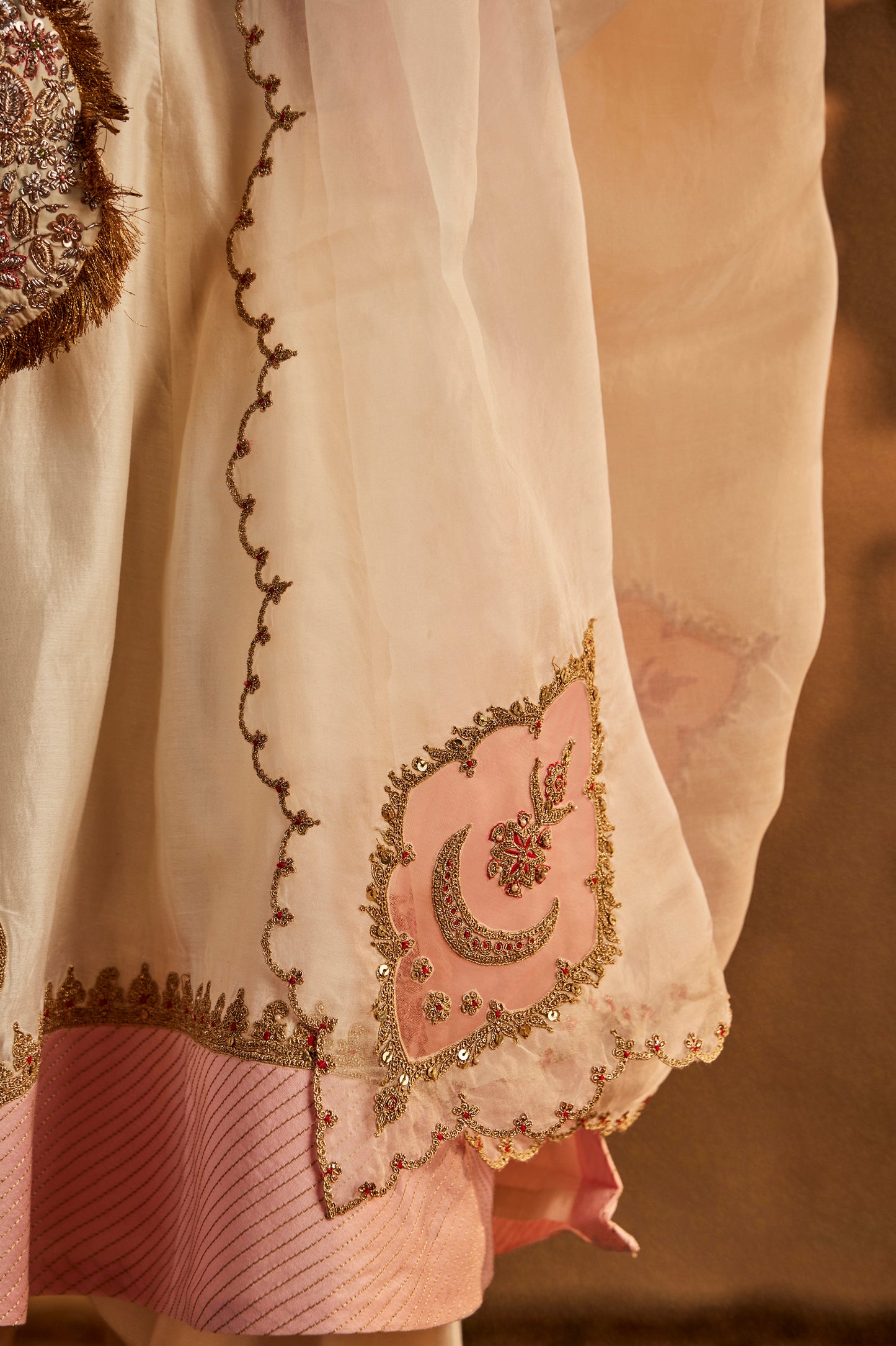 Ivory-Pink Kalidar Set