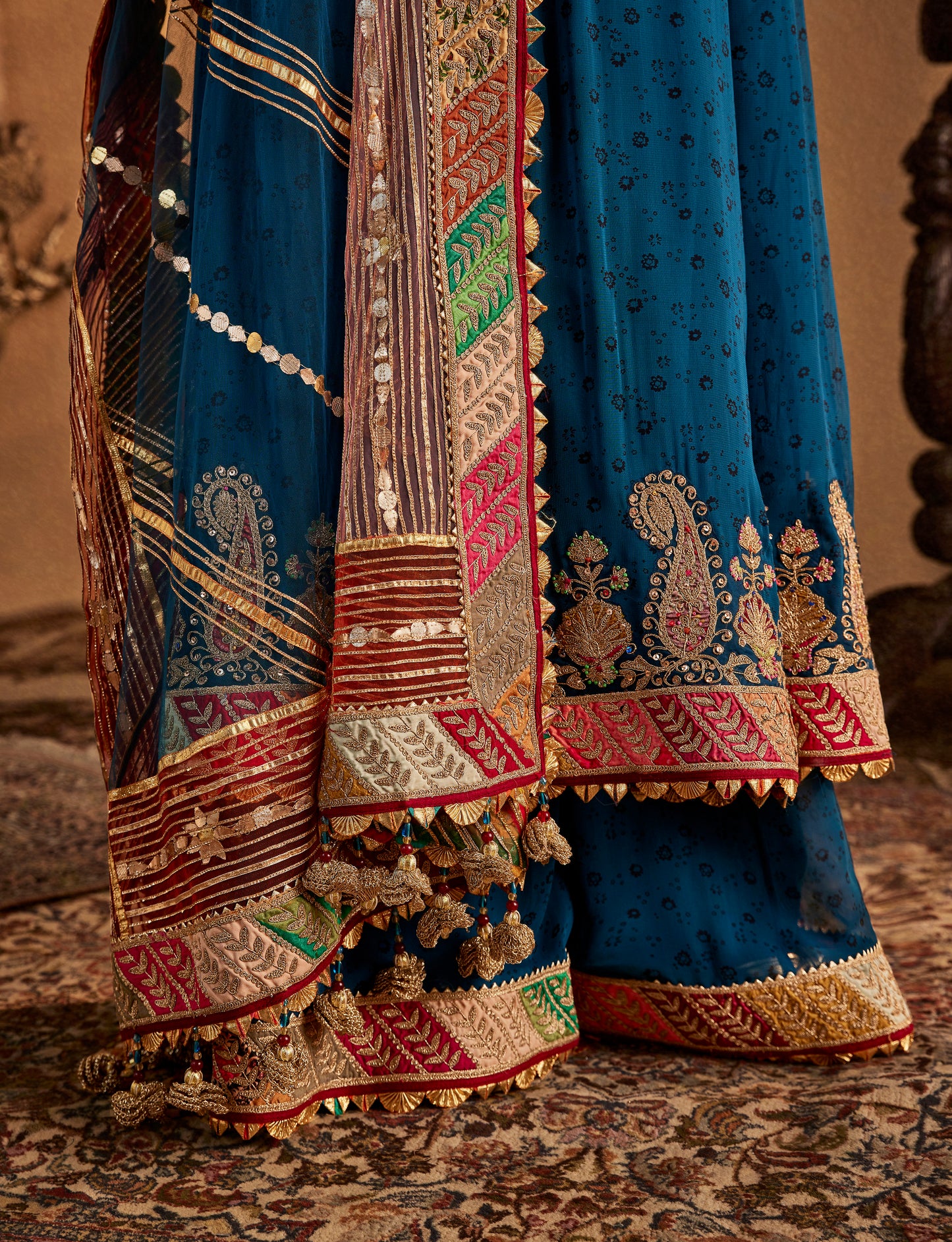Teal Blue Kurta-Sharara Set
