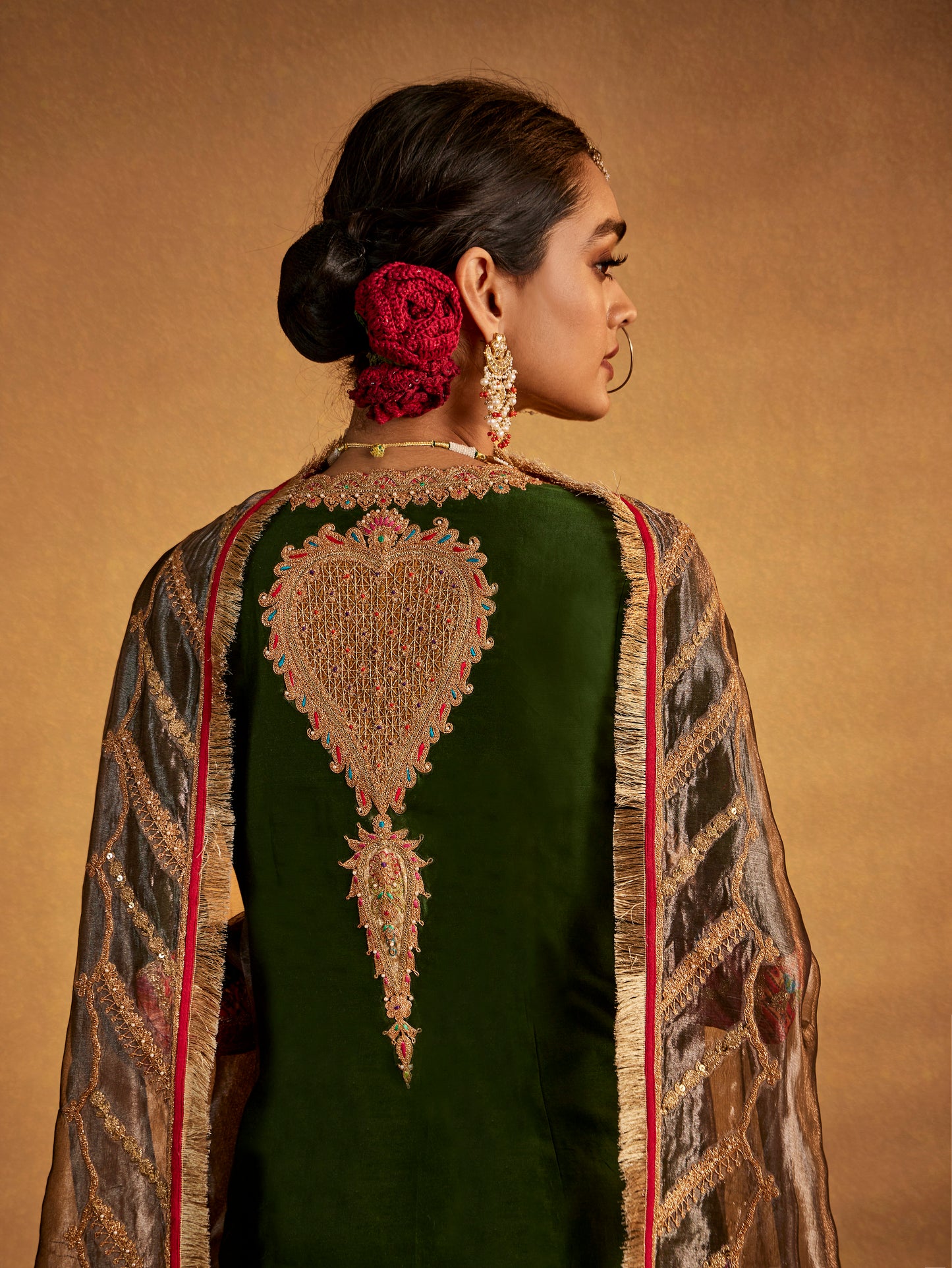 Deep Green Sharara Set