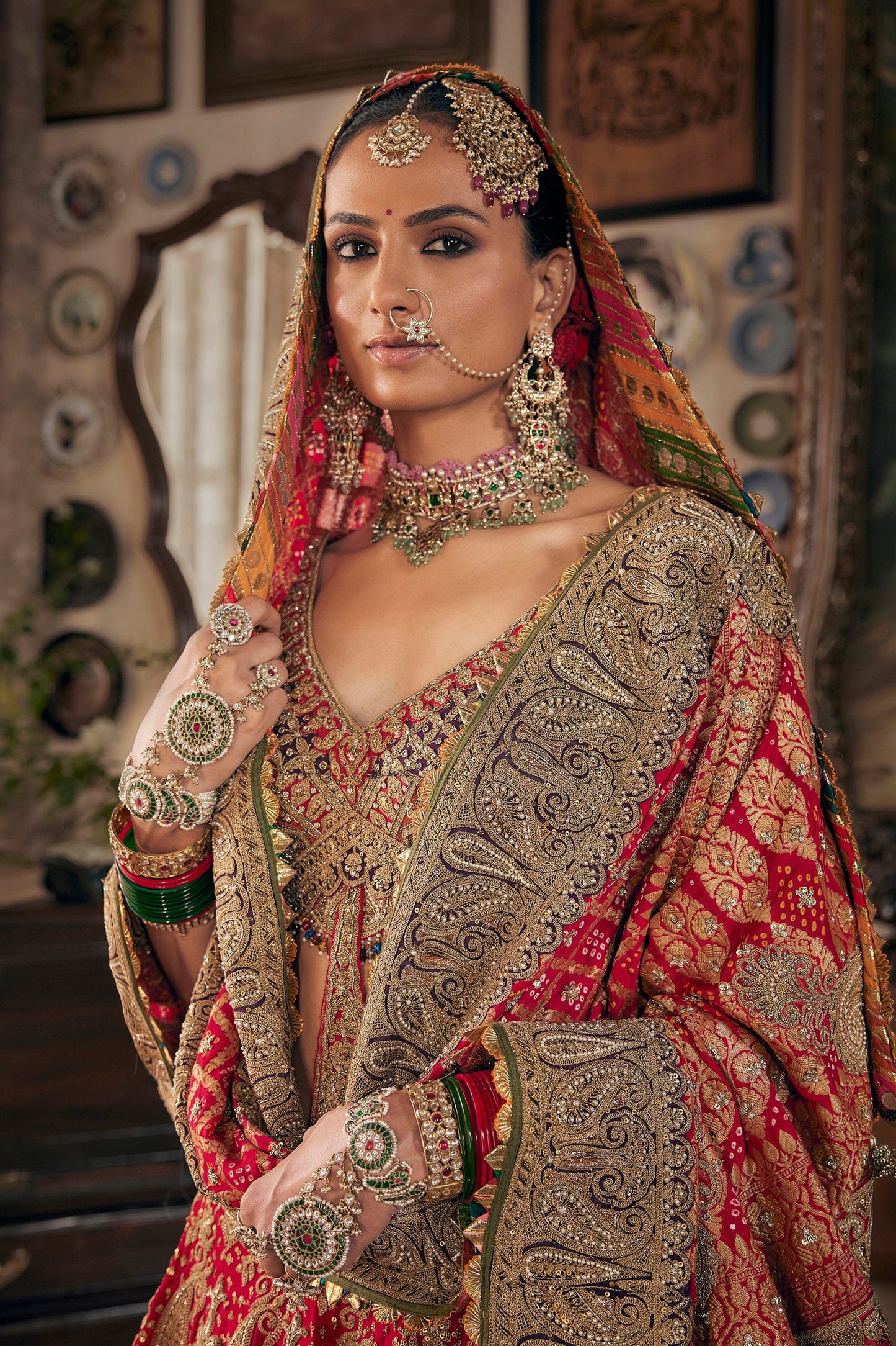 Vivid Red Hued Lehenga