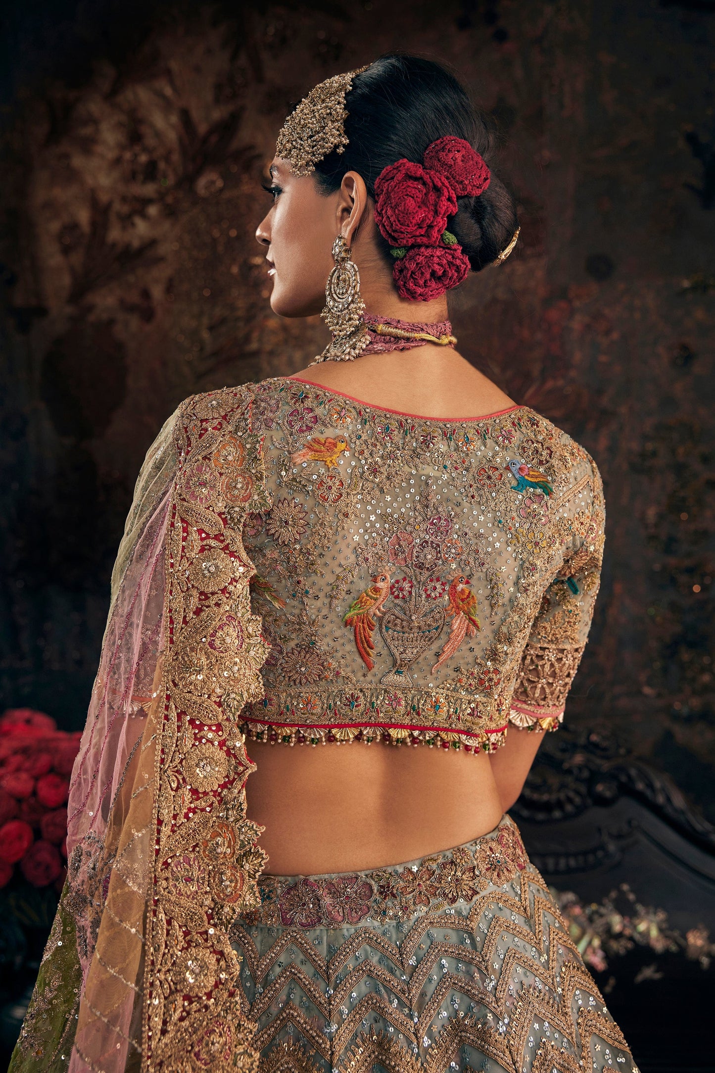 Frosted Blue Lehenga