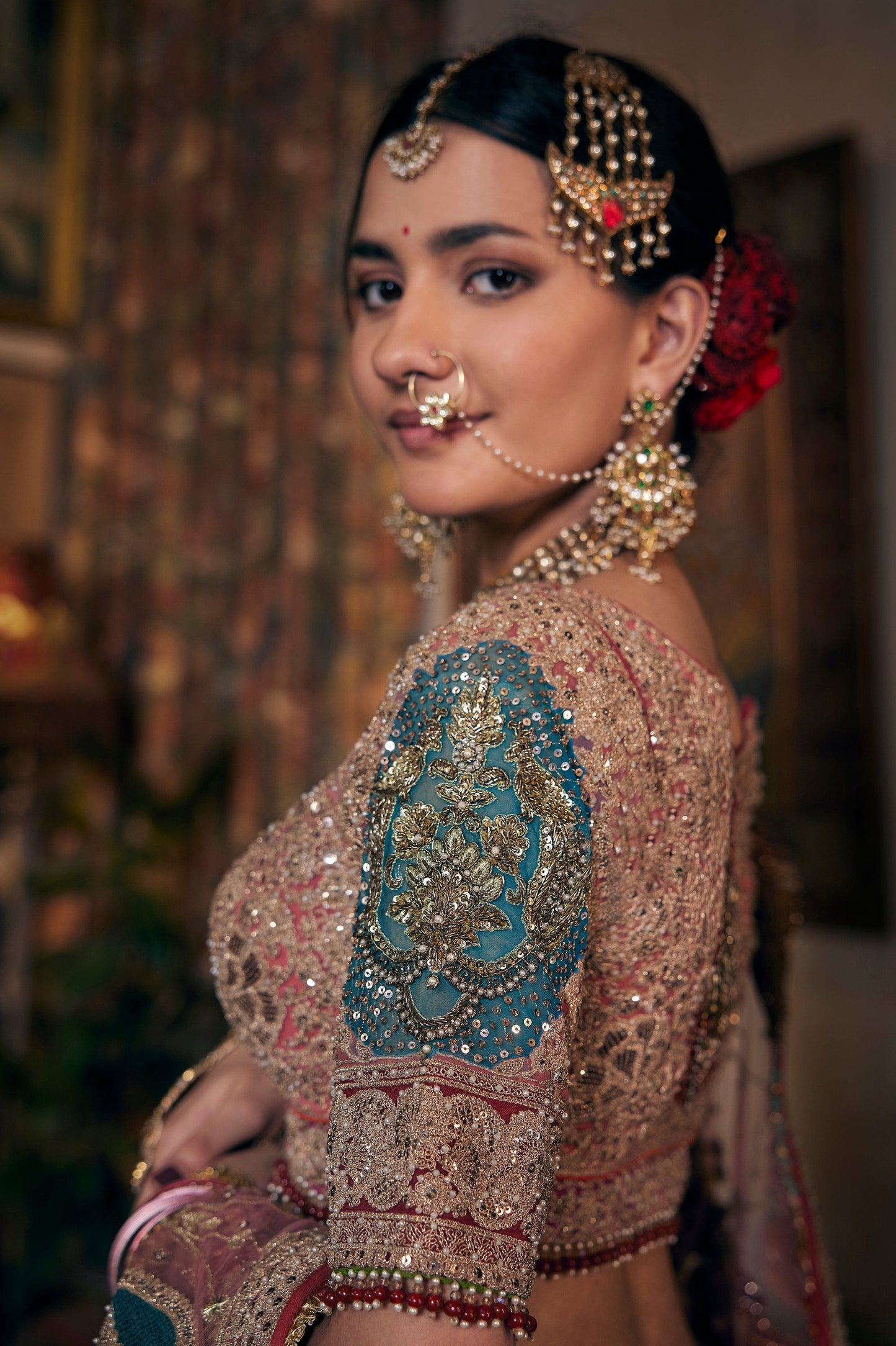 Coral Hued Lehenga