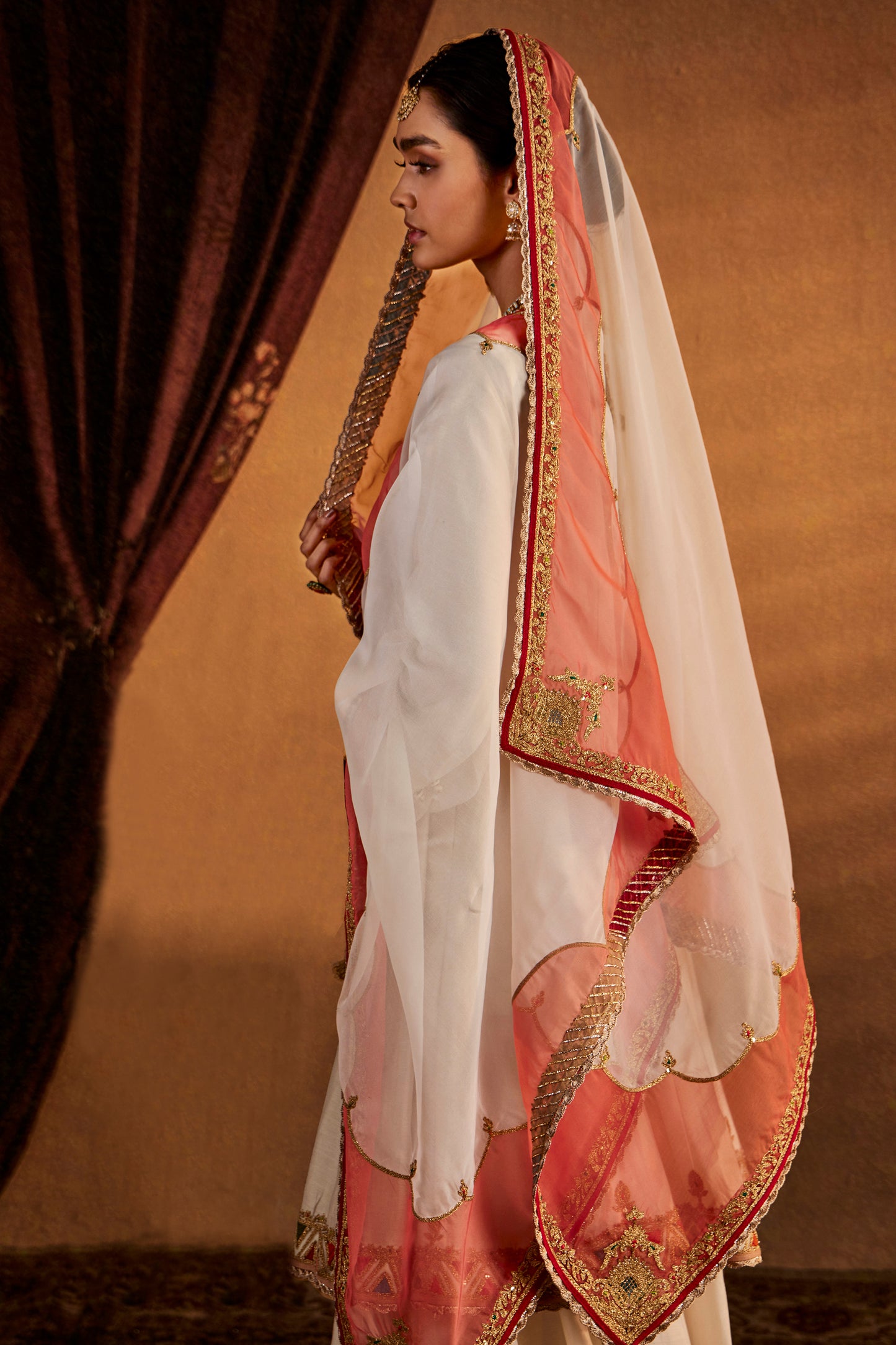 Ivory Peacock Sharara Set