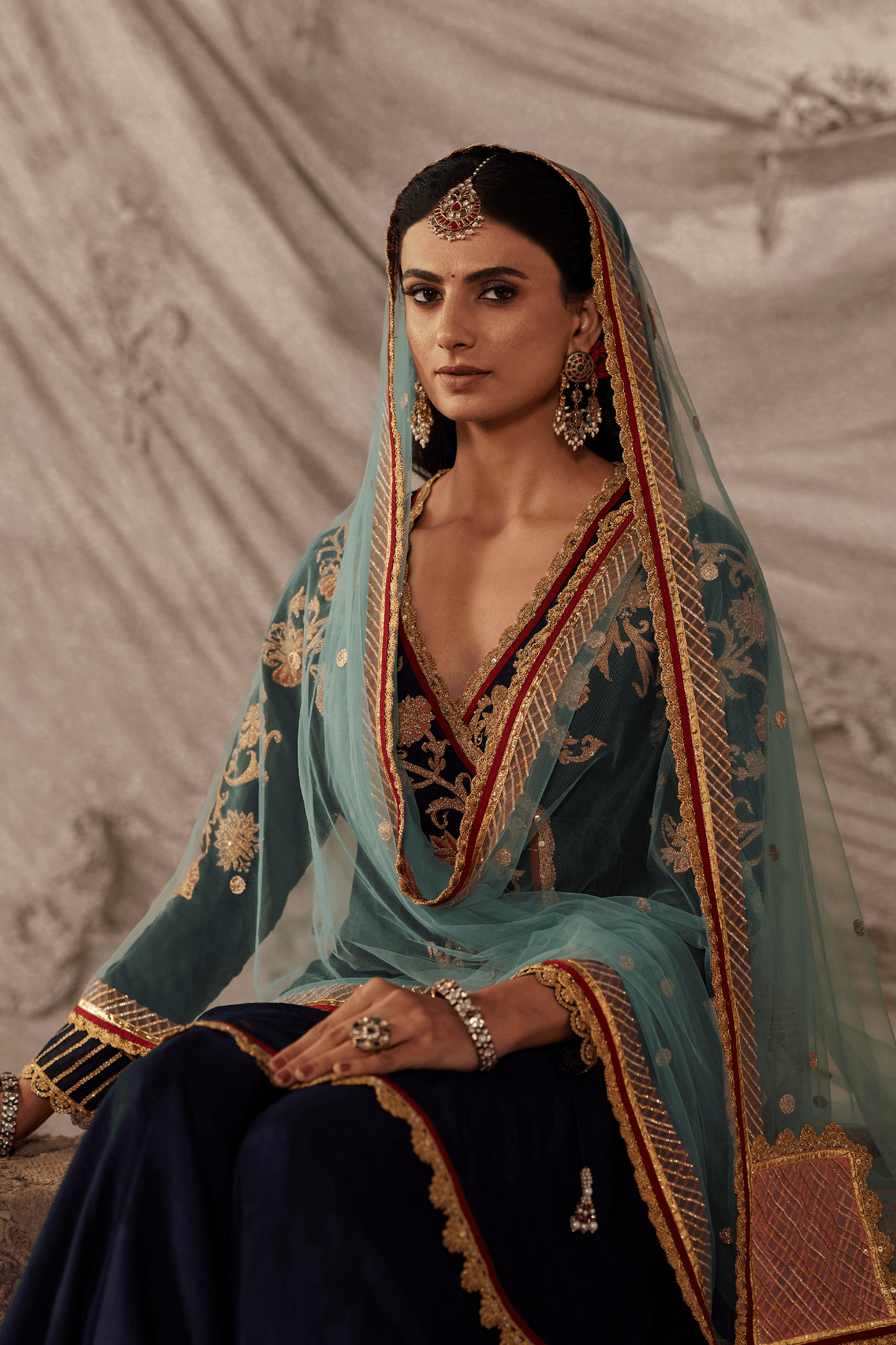 Midnight Blue Kurta - Sharara Set