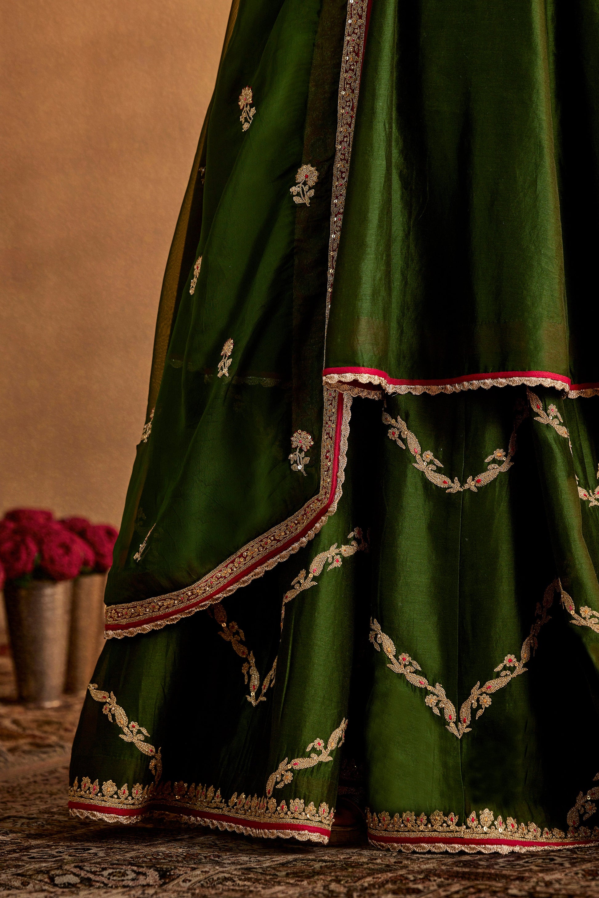 Juniper Green Sharara Set Rimple & Harpreet Juniper Green Sharara Set Rimple & Harpreet
