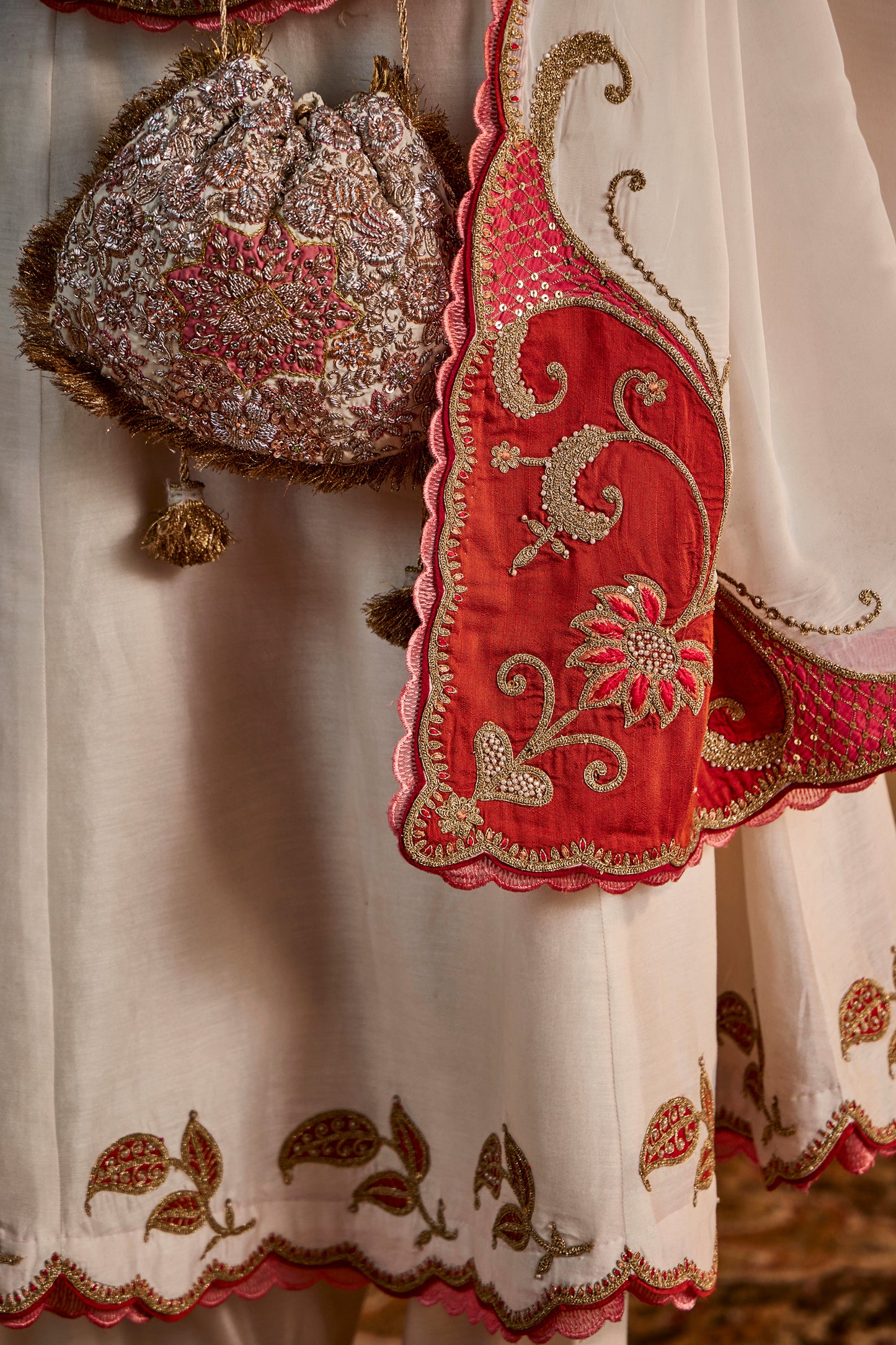 Ivory Floral Kalidar Set