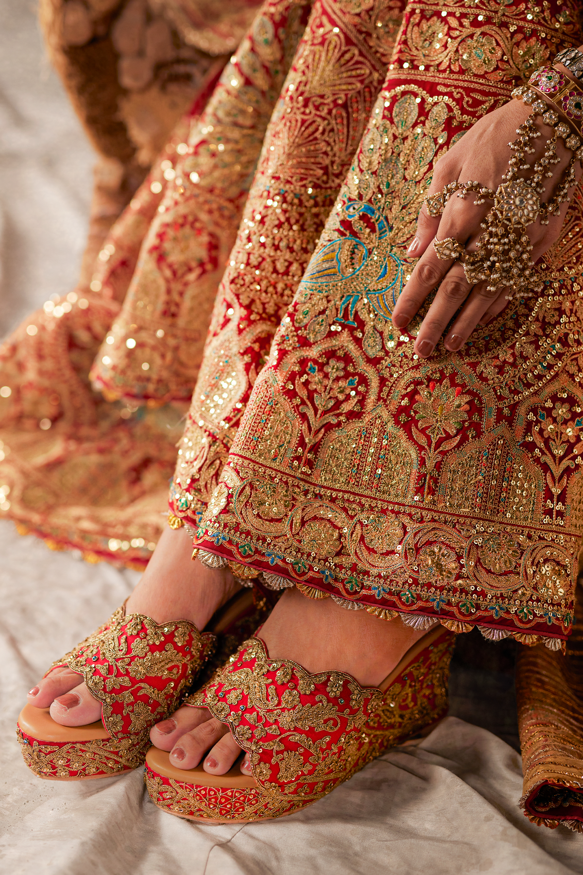 Garnet Red Kurta- Sharara Set