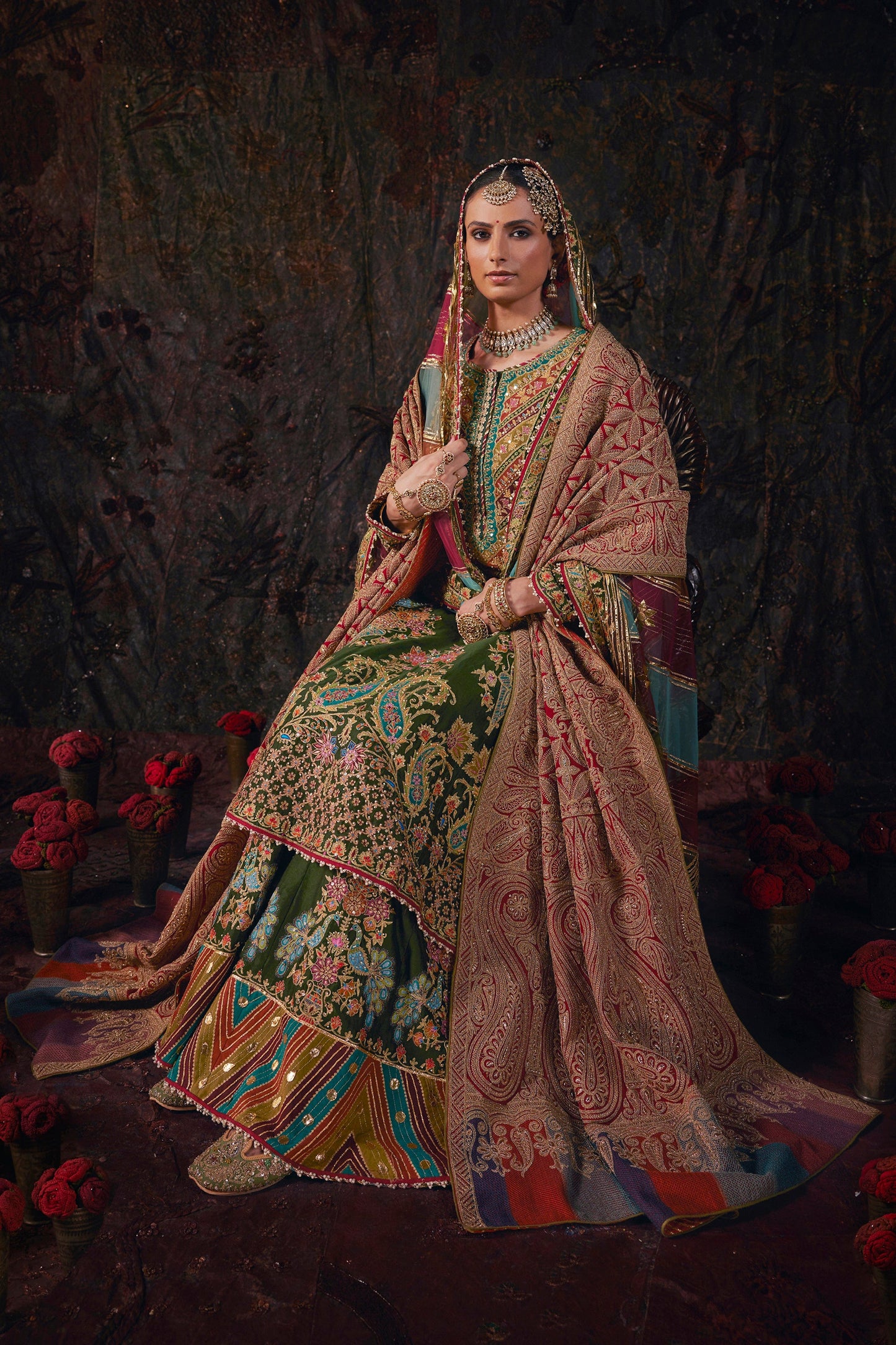 Forest Green Kurti-Sharara Set