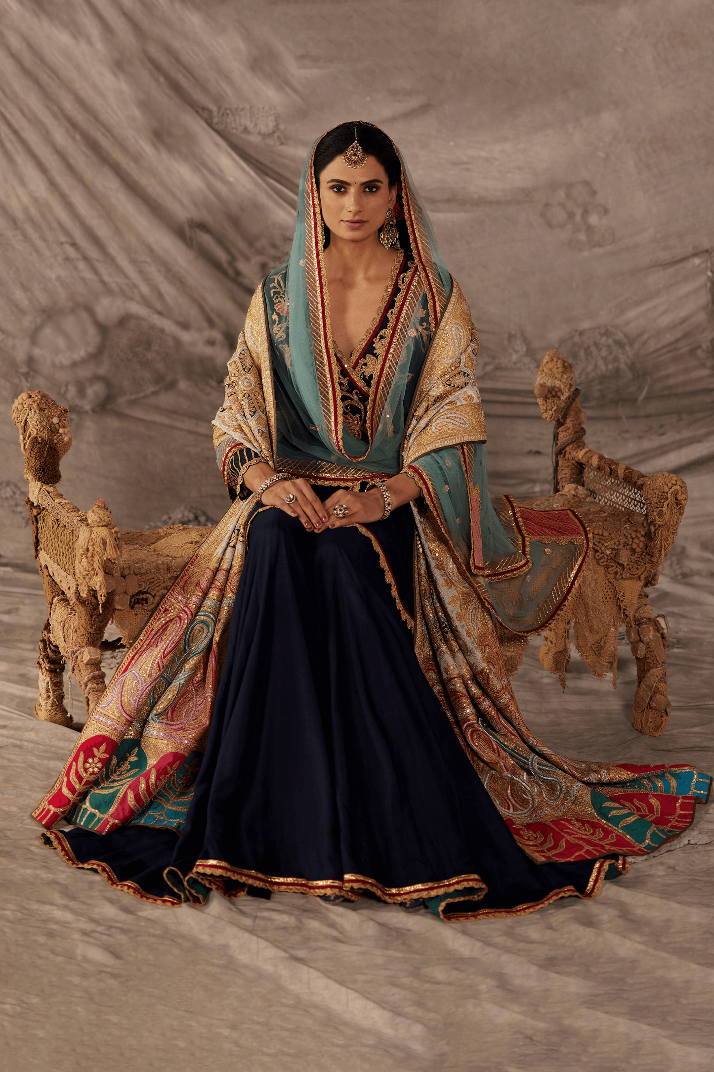 Midnight Blue Kurta - Sharara Set
