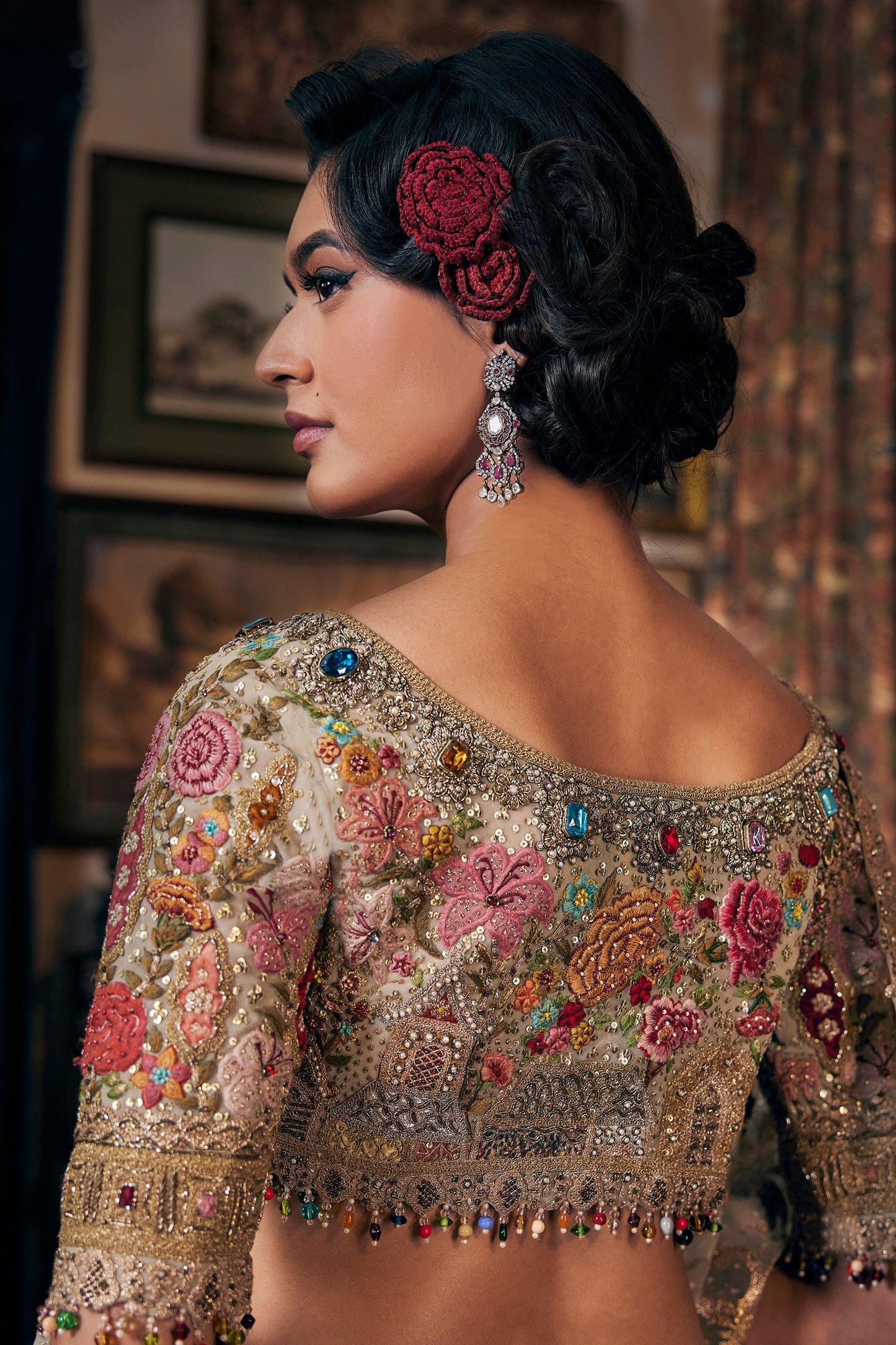 Ivory Floral Lehenga