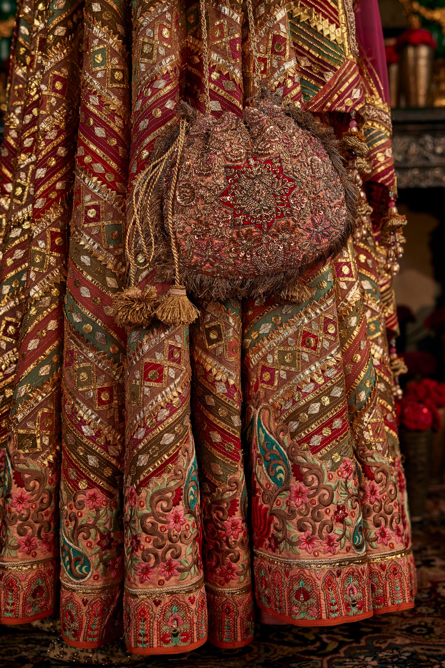 Earthy Peach Tulle kalidar
