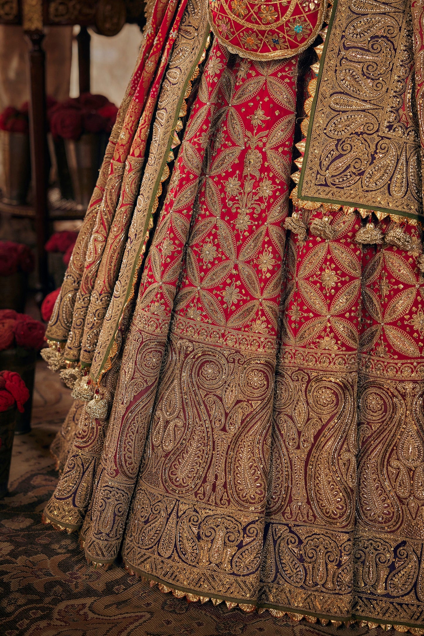 Vivid Red Hued Lehenga