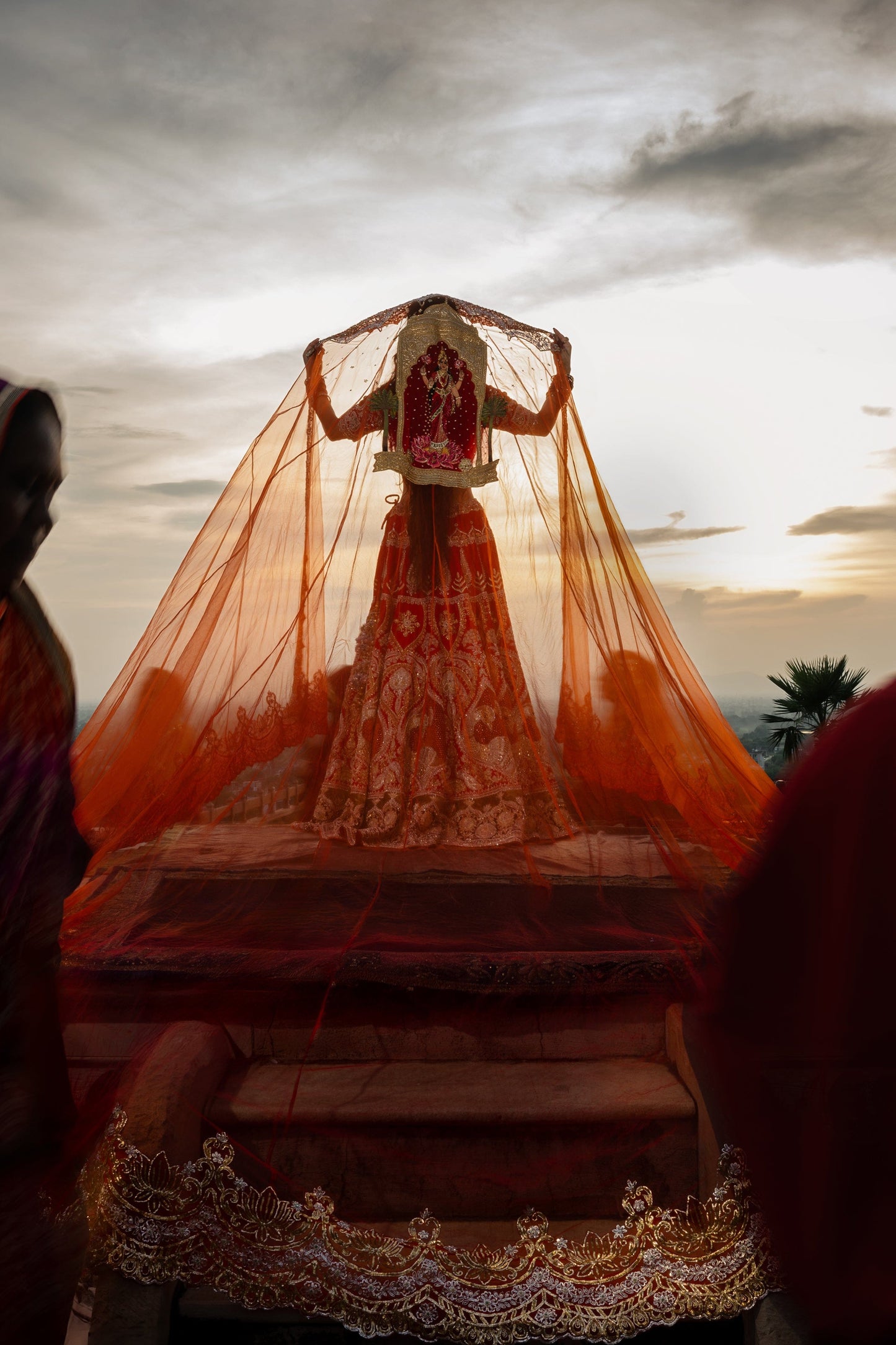 Deep Earthy Red Hued Silk Lehenga
