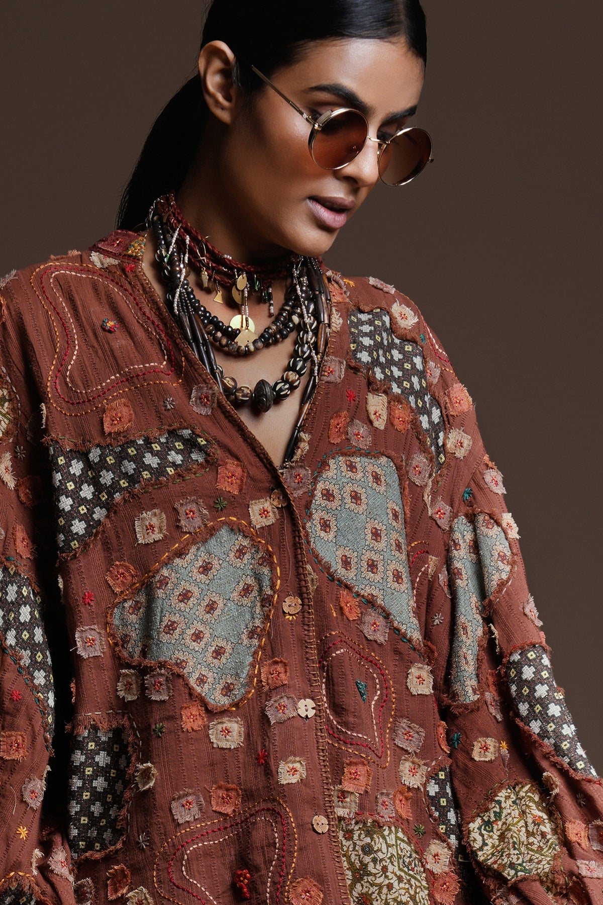 Brown Wanderer Patchscape Shirt