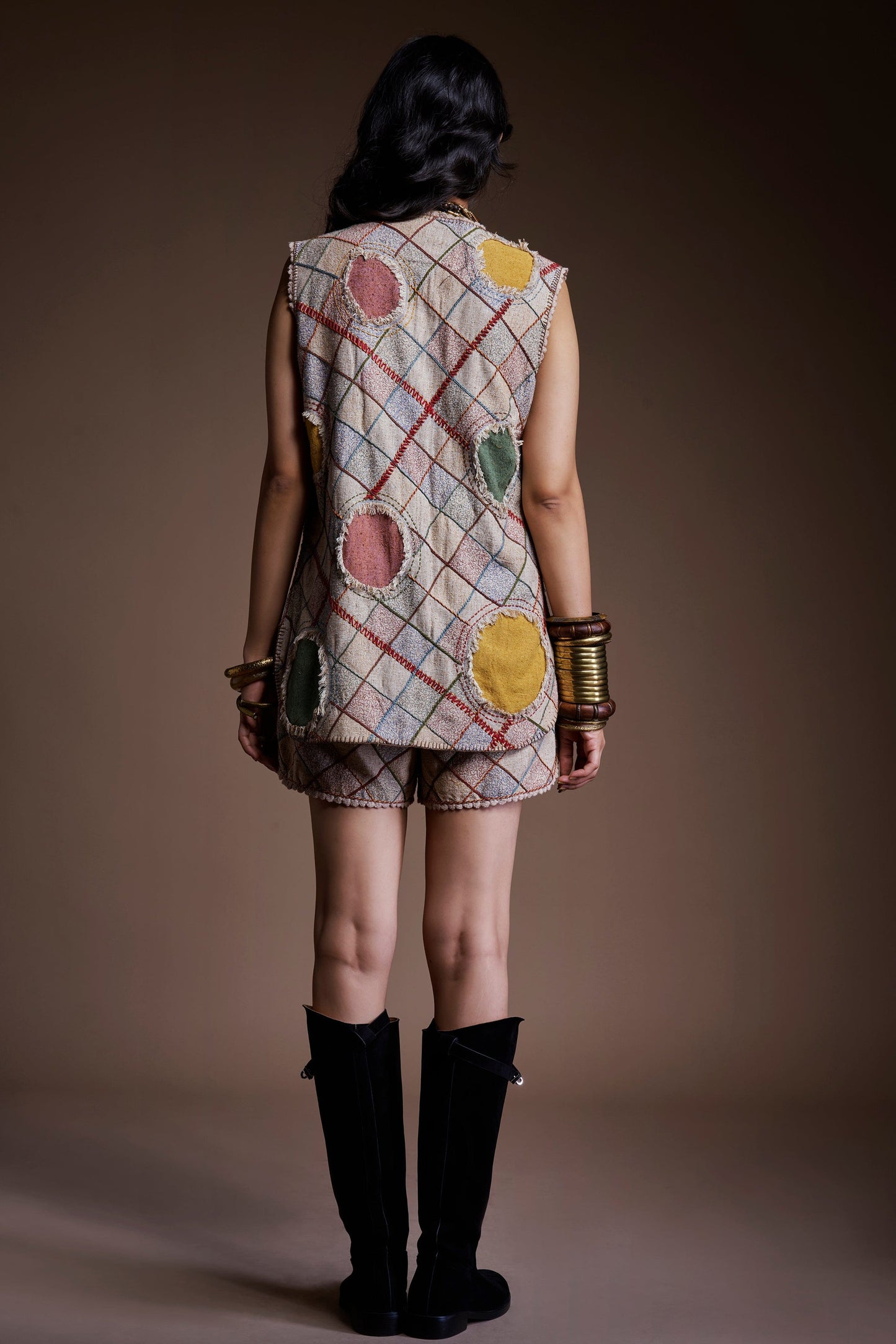Ivory Sashiko Textured Folk Co-Ord Set