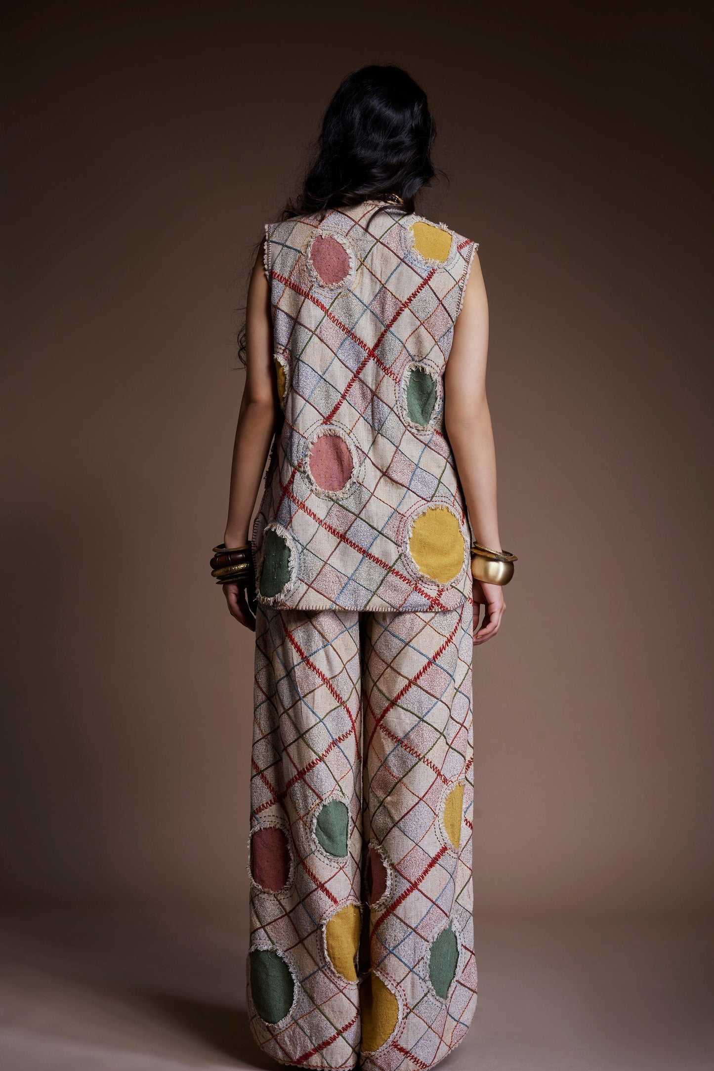 Ivory Sashiko Textured Folk Co-Ord Set